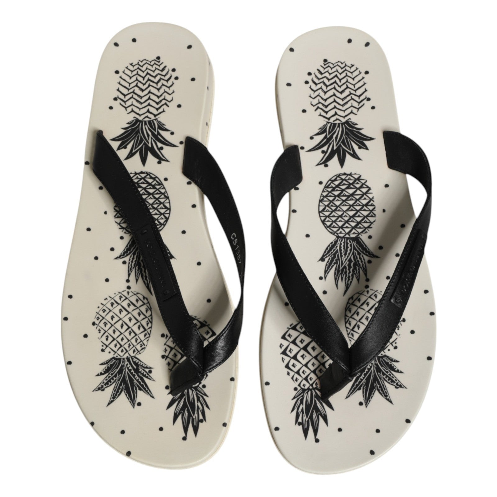 Dolce & Gabbana Weiße Pantoletten mit Ananas-Print-5