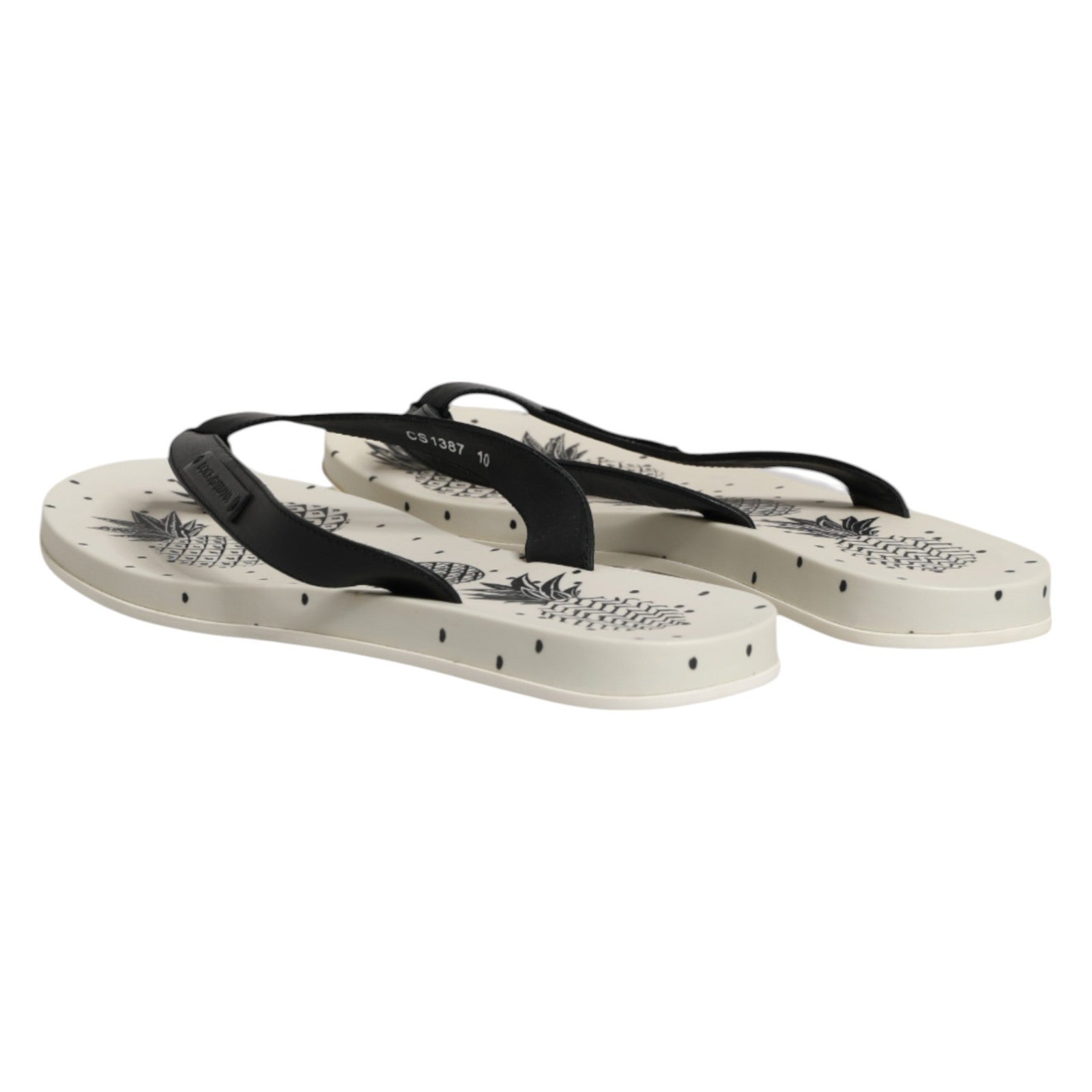 Dolce & Gabbana Weiße Pantoletten mit Ananas-Print-6