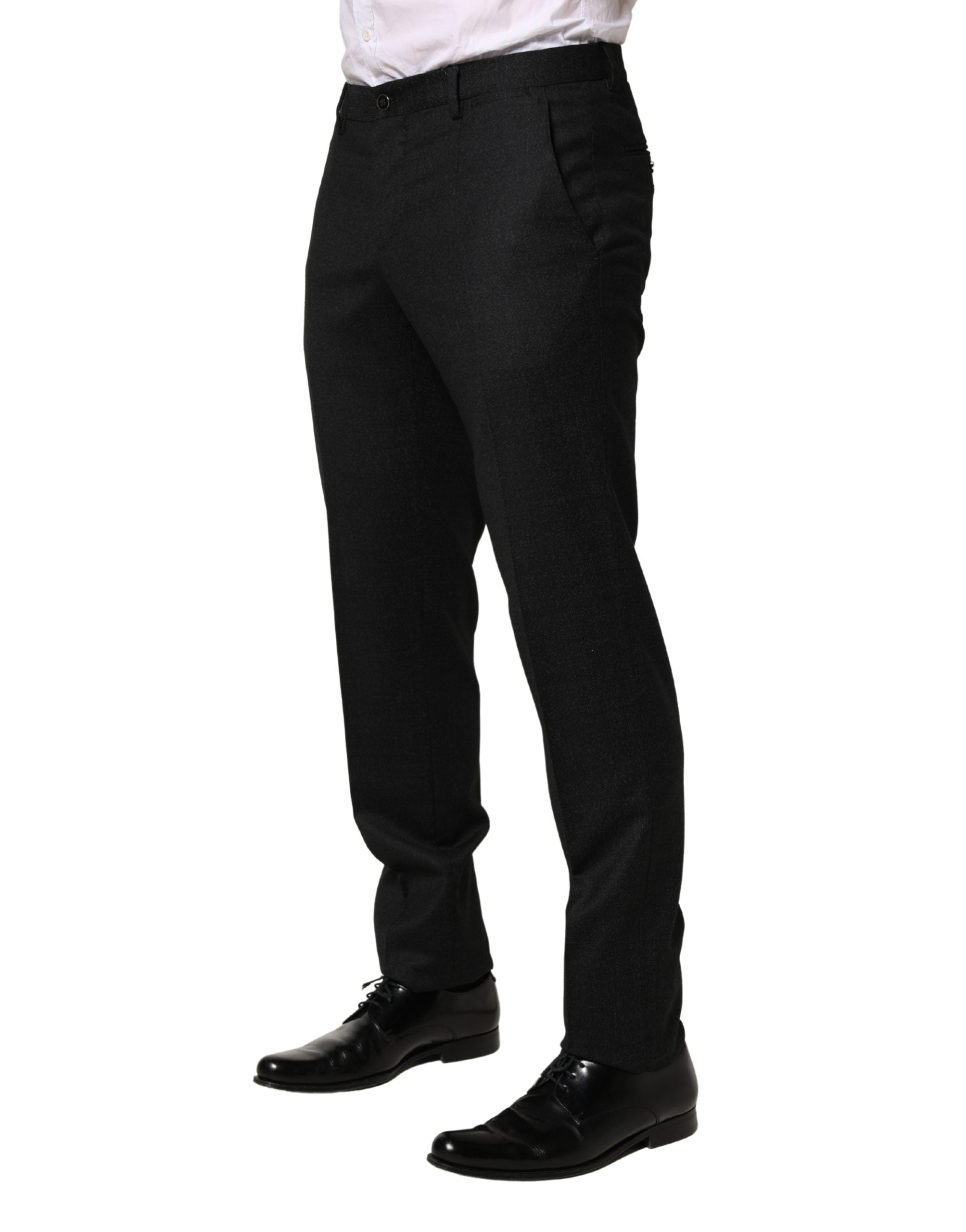 Dolce & Gabbana Men's Black Skinny Wool Suit Pants-3