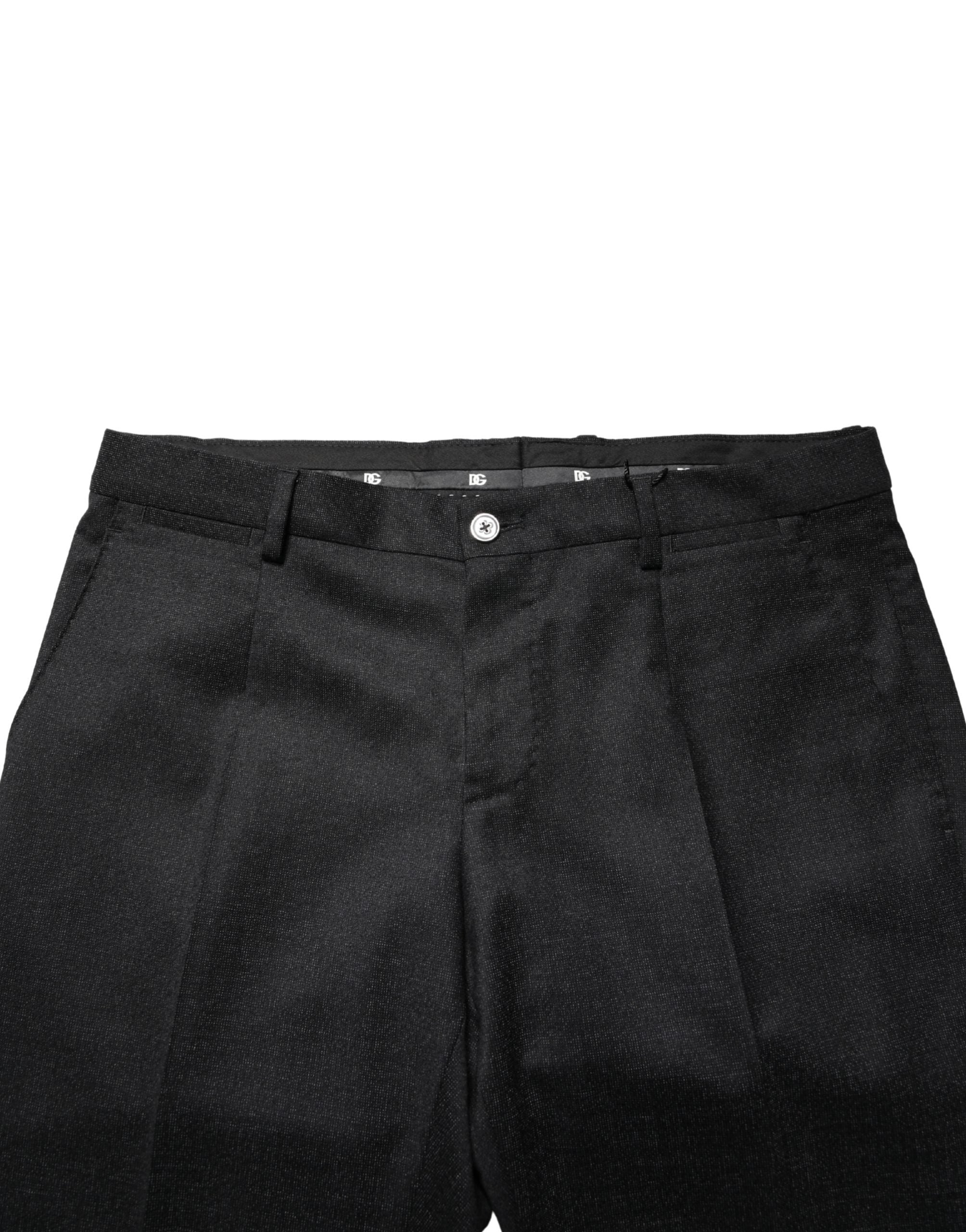 Dolce & Gabbana Men's Black Skinny Wool Suit Pants-5
