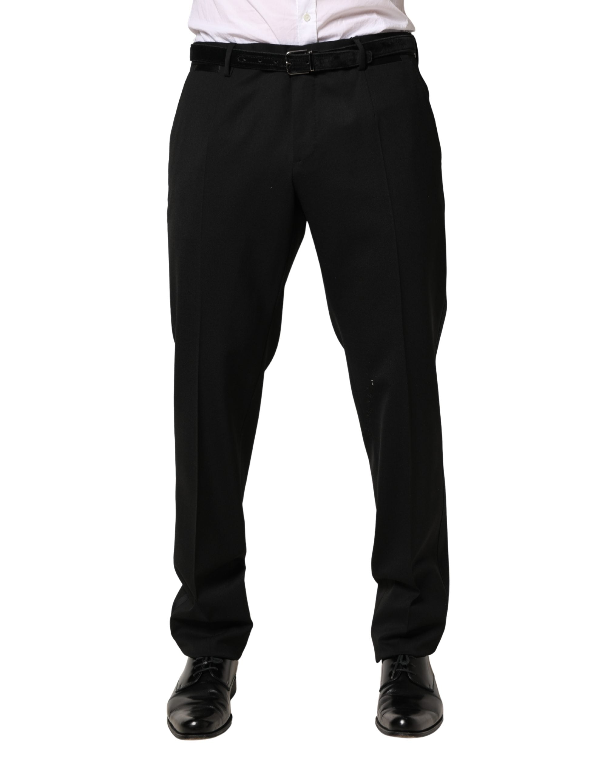 Dolce & Gabbana Men's Black Skinny Wool Suit Pants-2