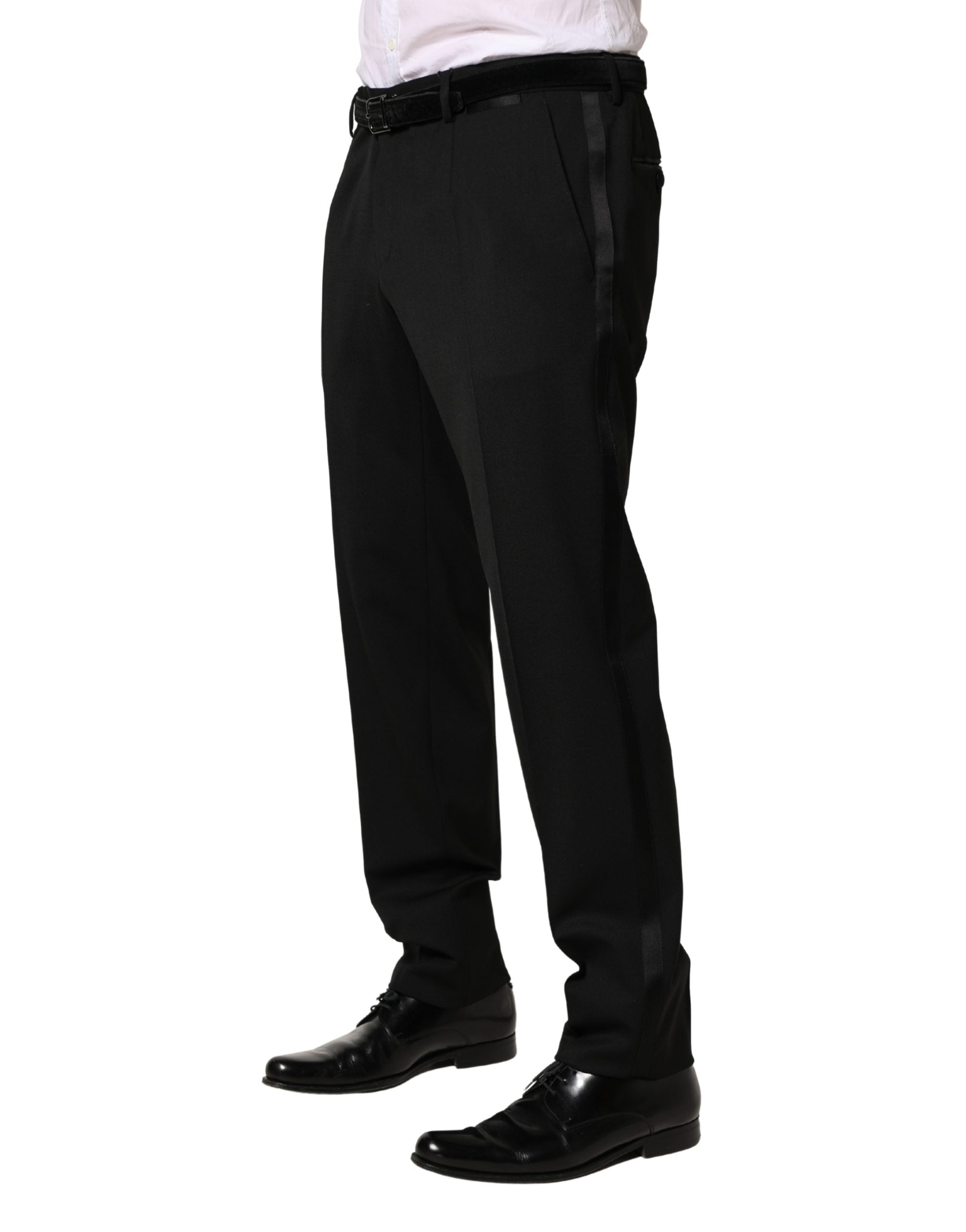 Dolce & Gabbana Men's Black Skinny Wool Suit Pants-3