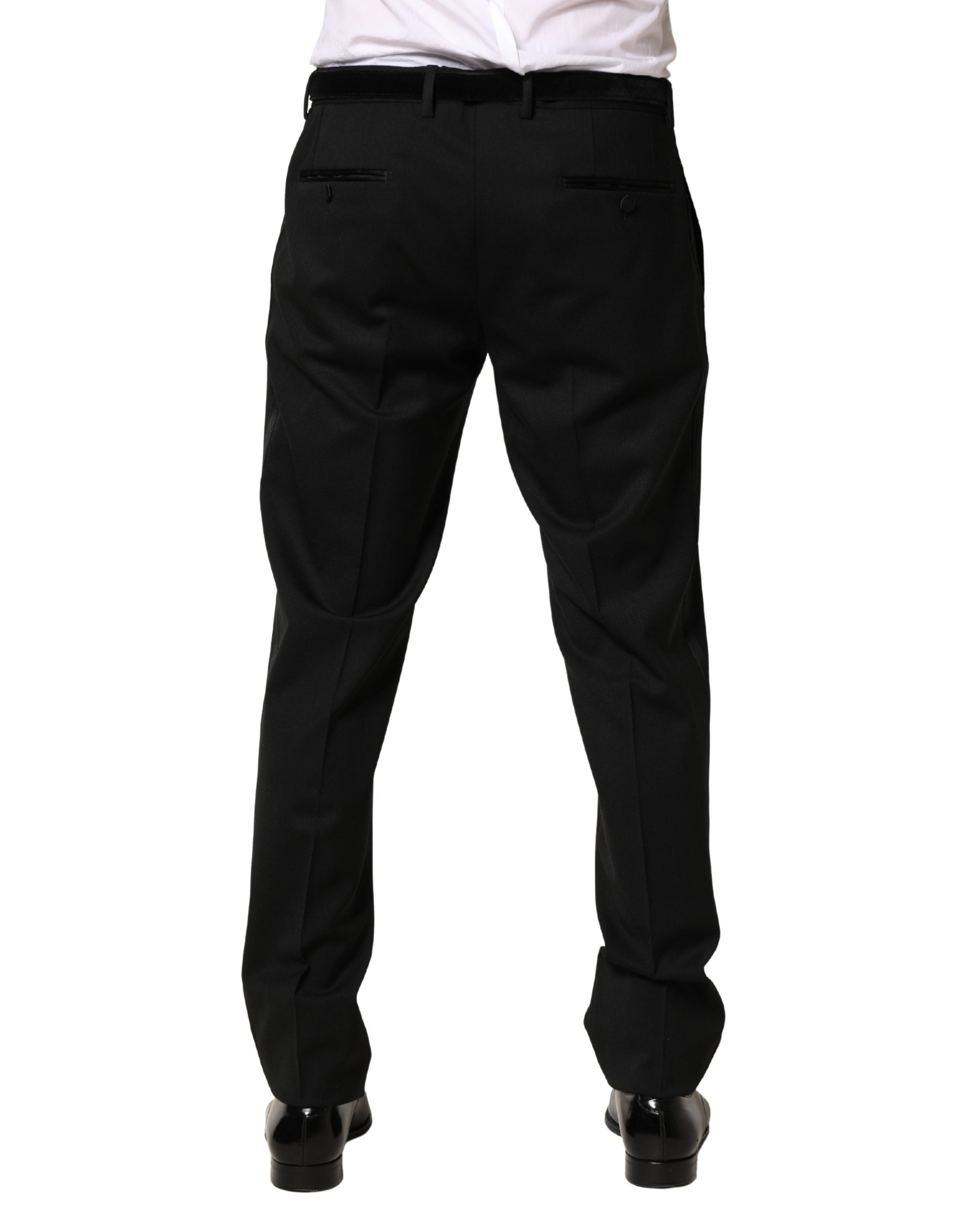 Dolce & Gabbana Men's Black Skinny Wool Suit Pants-4