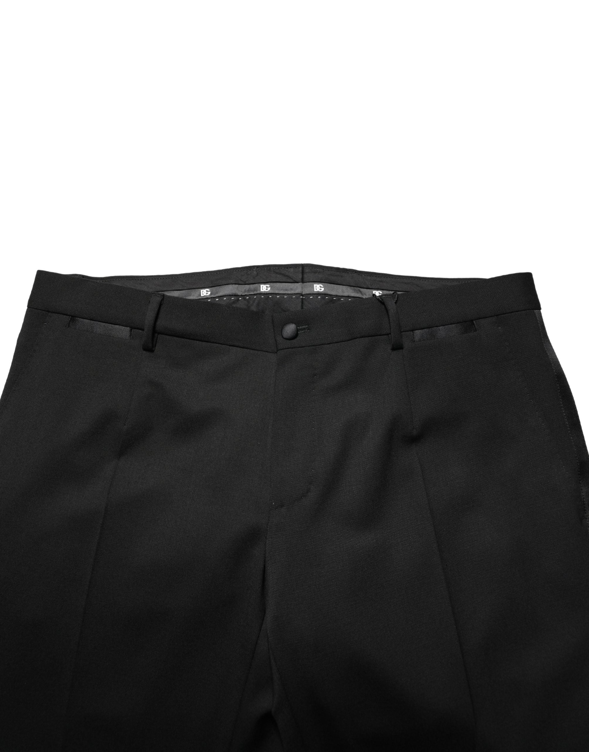 Dolce & Gabbana Men's Black Skinny Wool Suit Pants-5