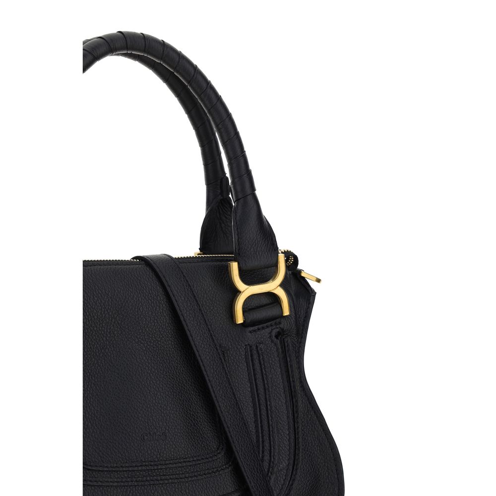 Chloé Schwarze Bos Taurus Kalbsleder Schultertasche-4