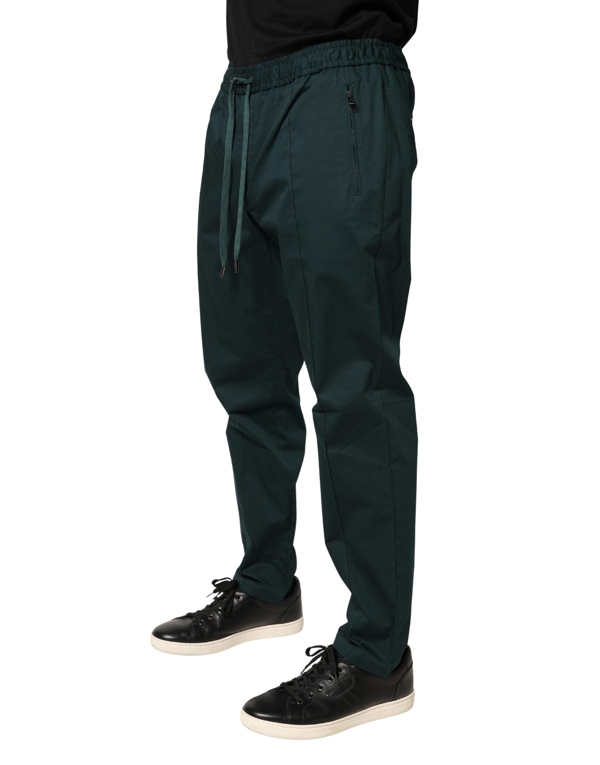 Dolce & Gabbana Green Cotton Skinny Men's Sweatpants-3