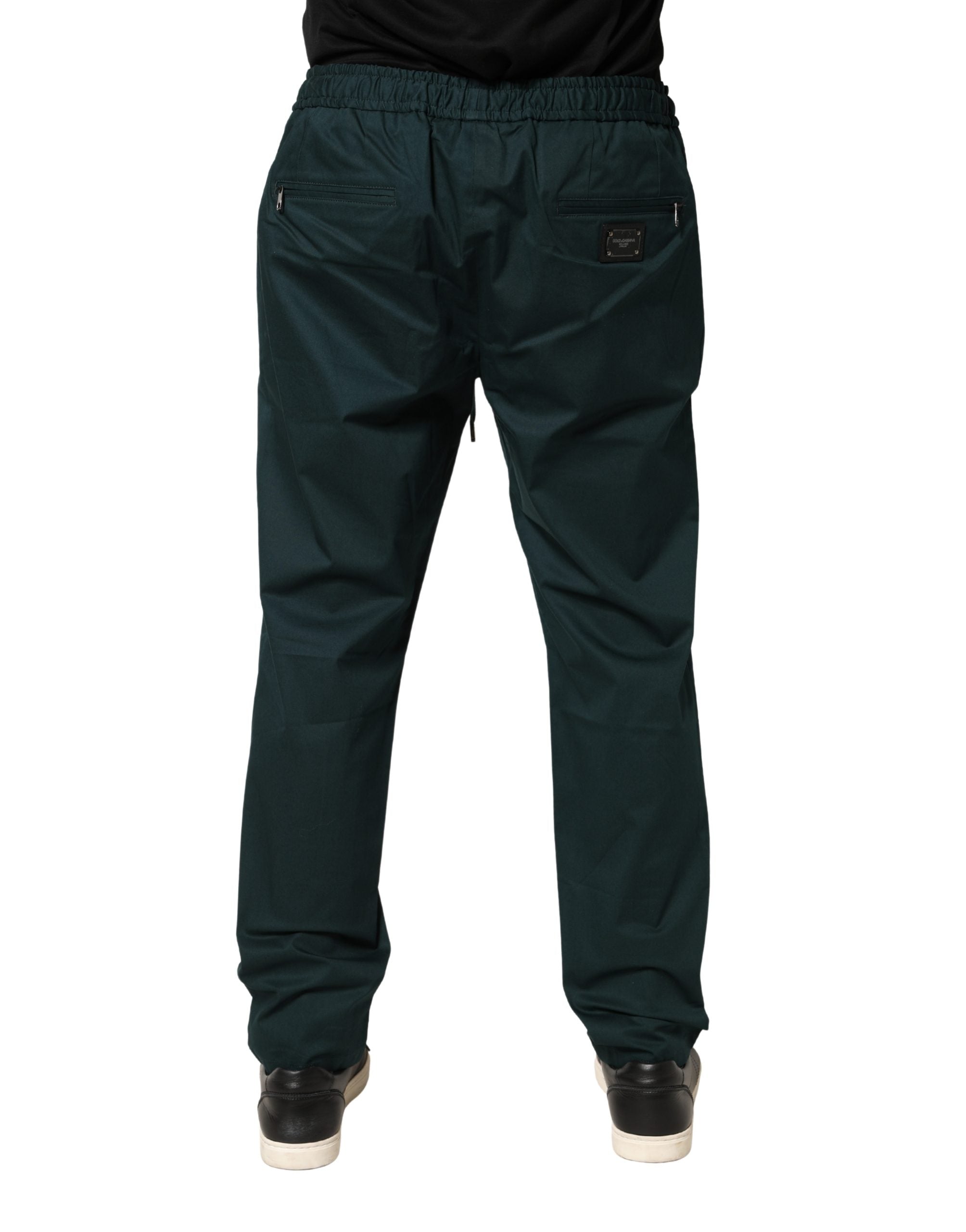 Dolce & Gabbana Green Cotton Skinny Men's Sweatpants-4