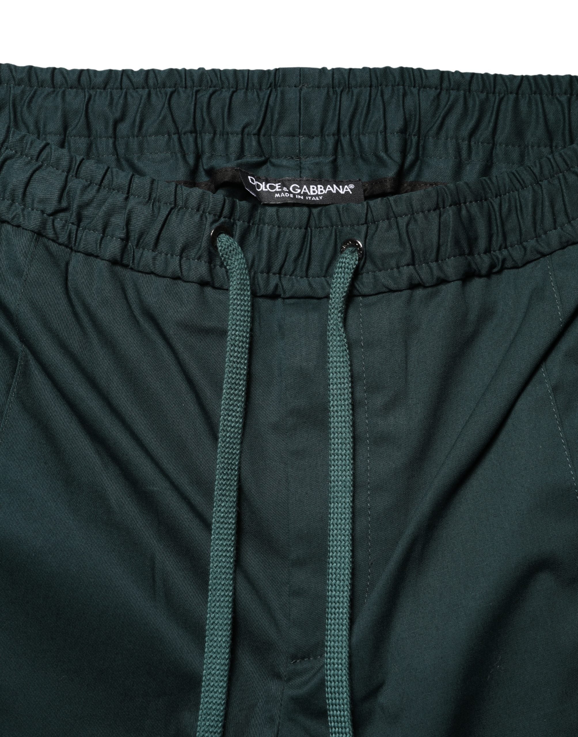 Dolce & Gabbana Green Cotton Skinny Men's Sweatpants-5