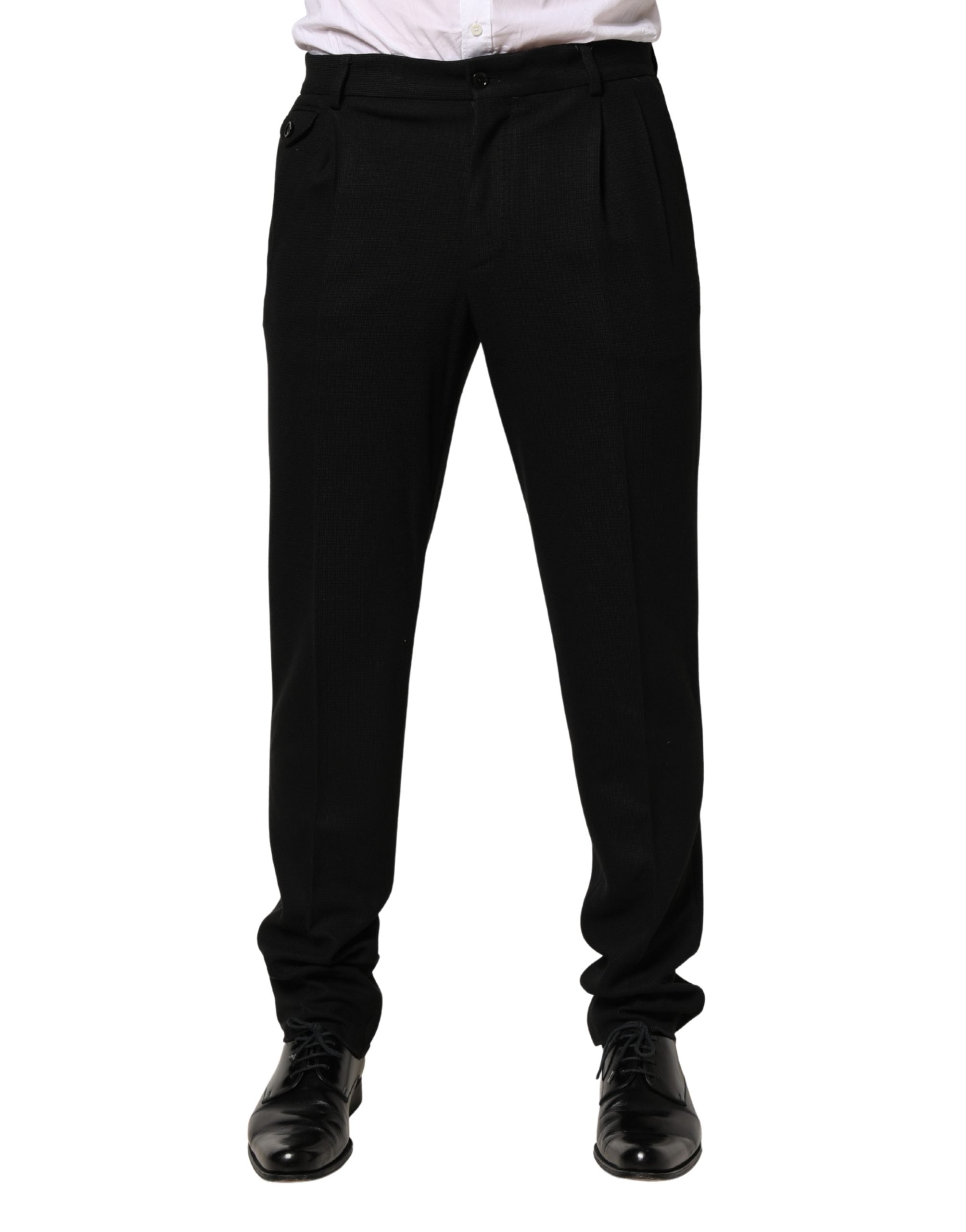 Dolce & Gabbana Men's Black Skinny Wool Suit Pants-2