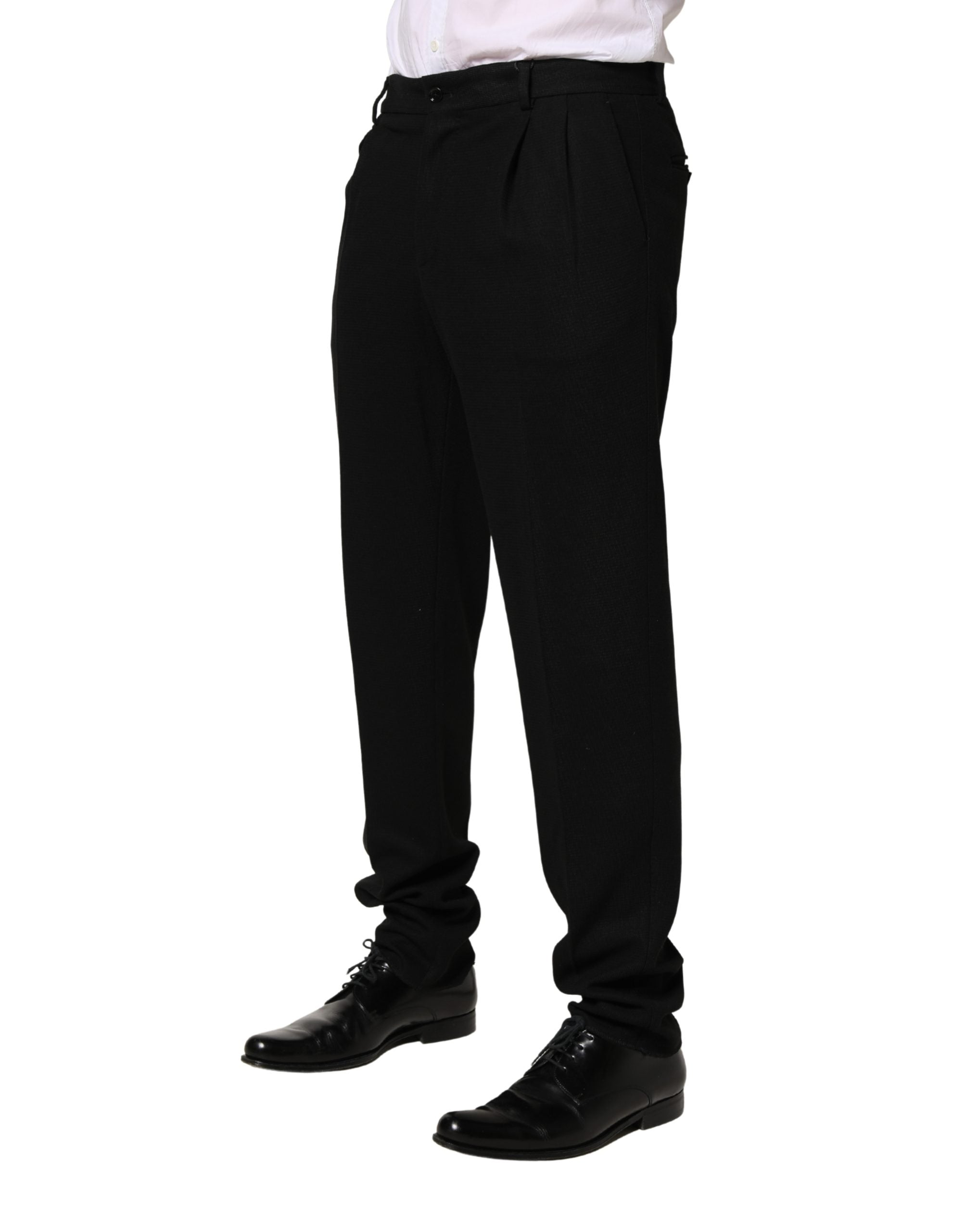 Dolce & Gabbana Men's Black Skinny Wool Suit Pants-3