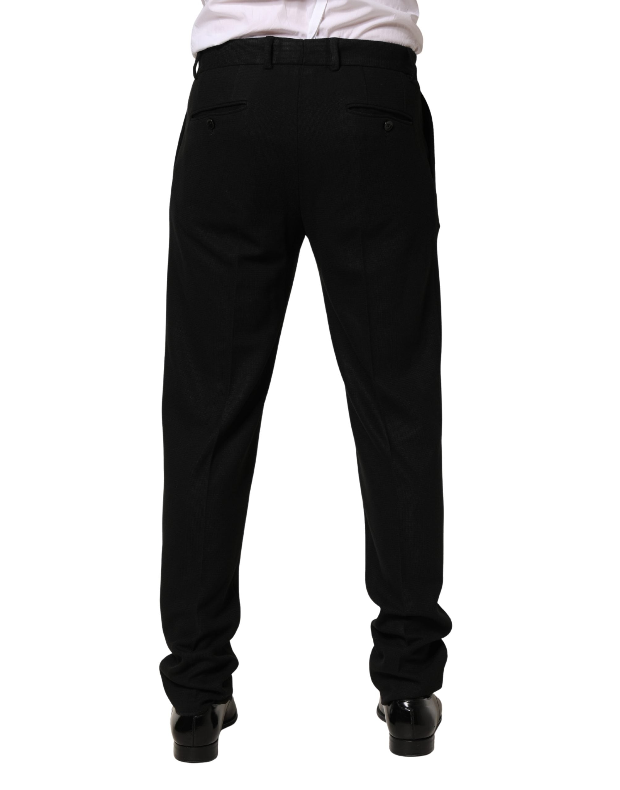 Dolce & Gabbana Men's Black Skinny Wool Suit Pants-4