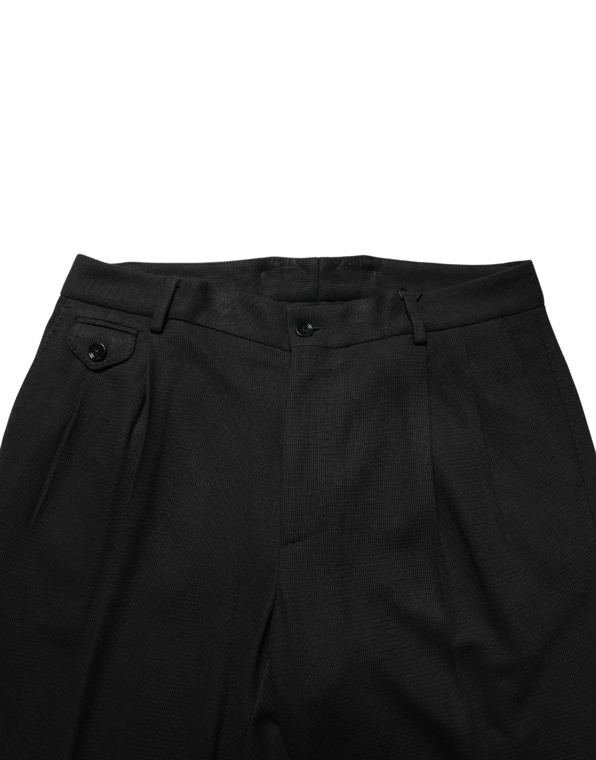 Dolce & Gabbana Men's Black Skinny Wool Suit Pants-5