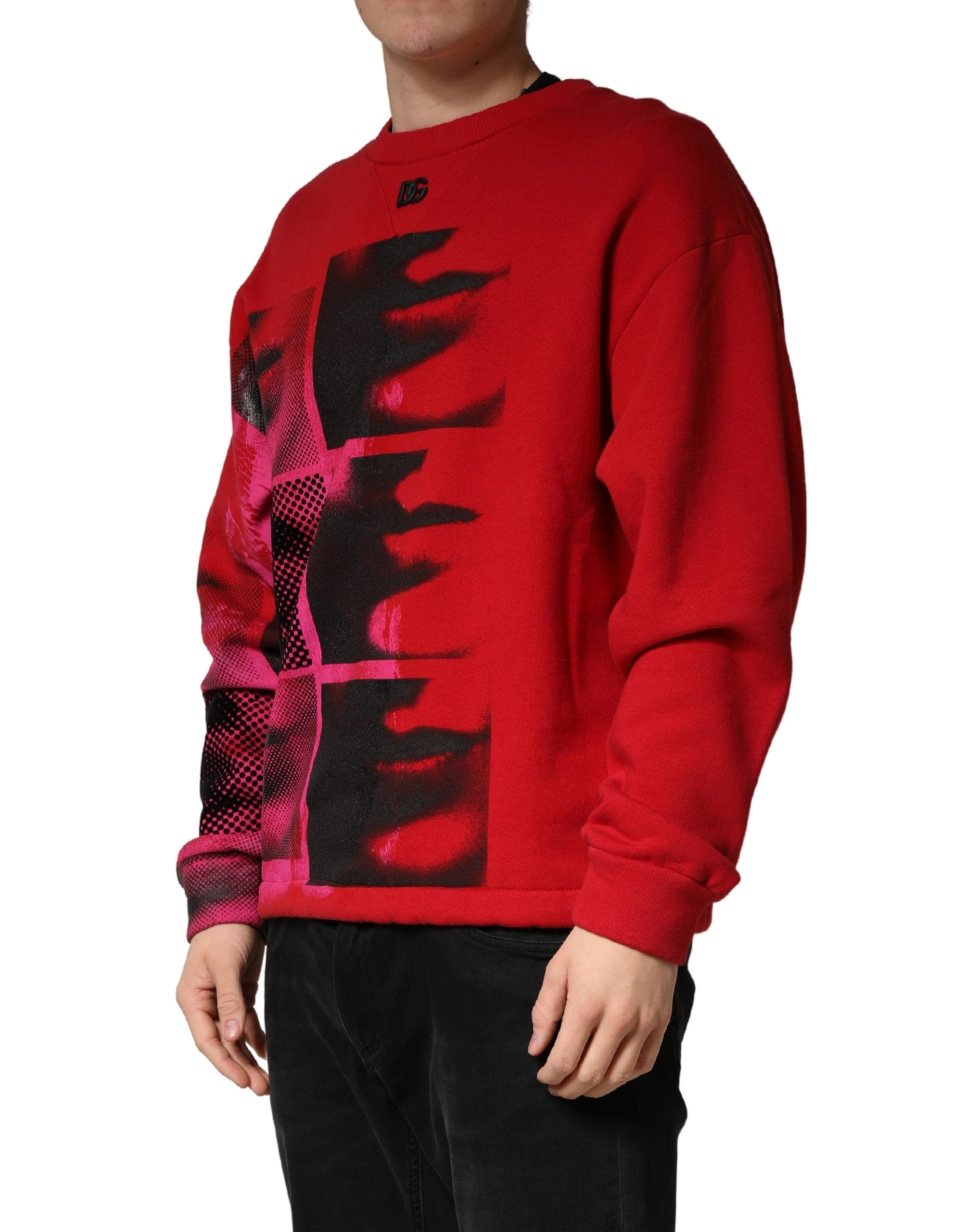 Dolce & Gabbana Men's Graphic Print Crew-Neck Sweatshirt in Red-3
