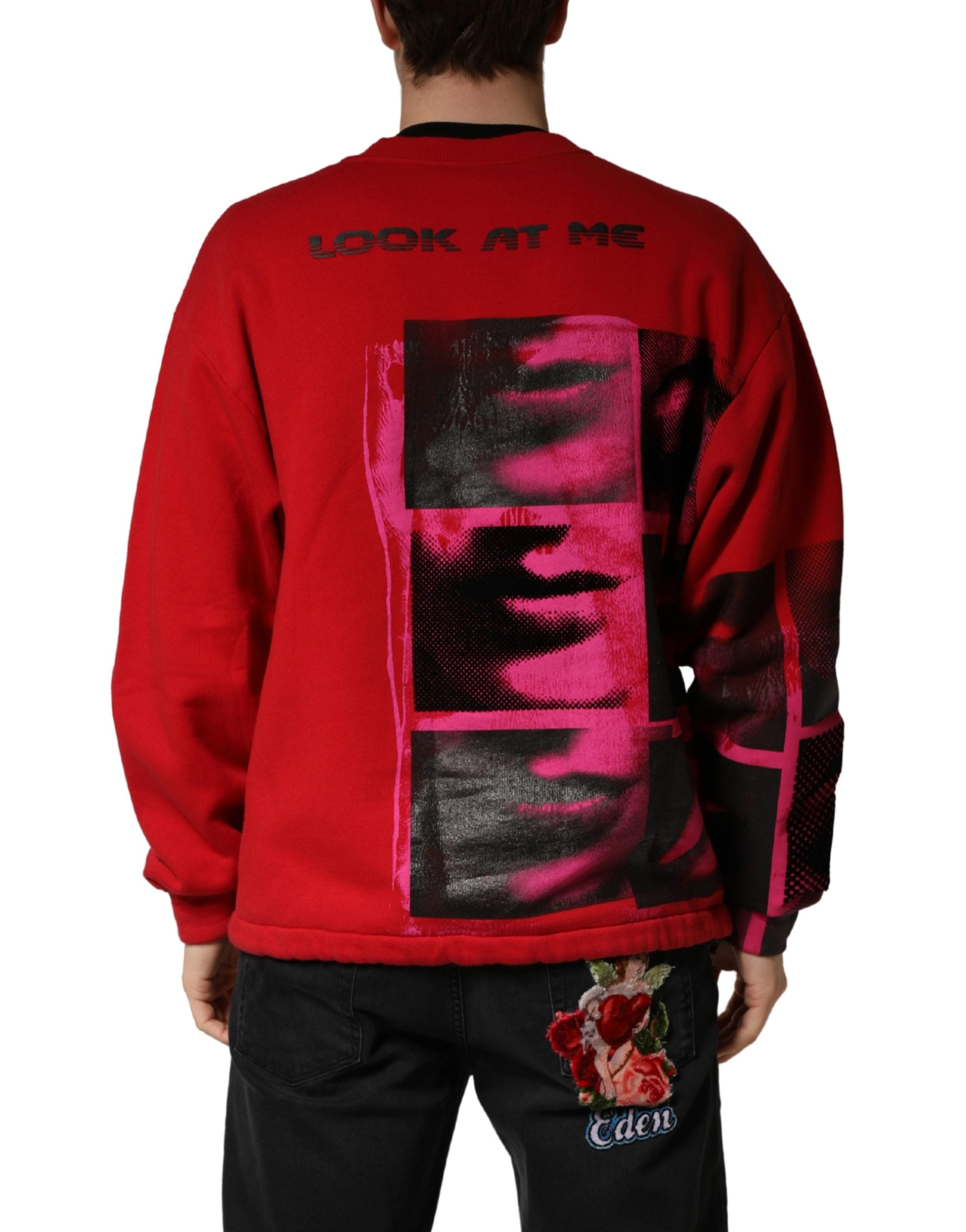Dolce & Gabbana Men's Graphic Print Crew-Neck Sweatshirt in Red-4