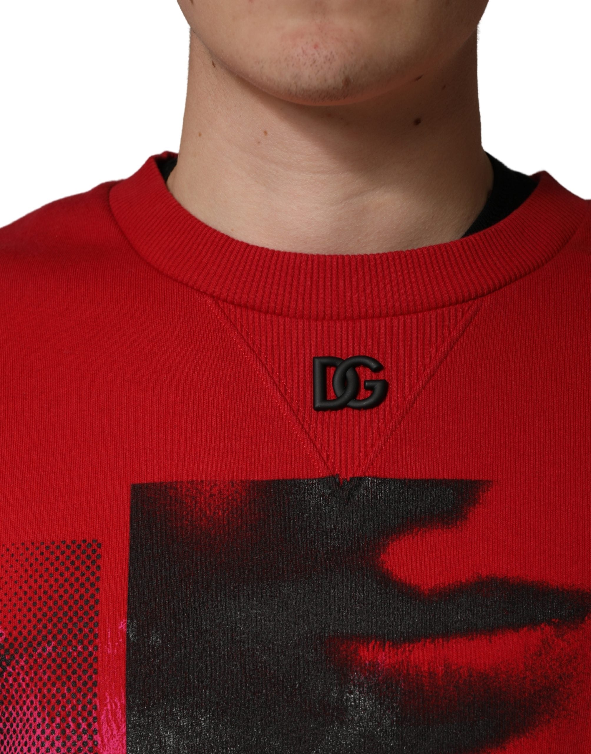 Dolce & Gabbana Men's Graphic Print Crew-Neck Sweatshirt in Red-5