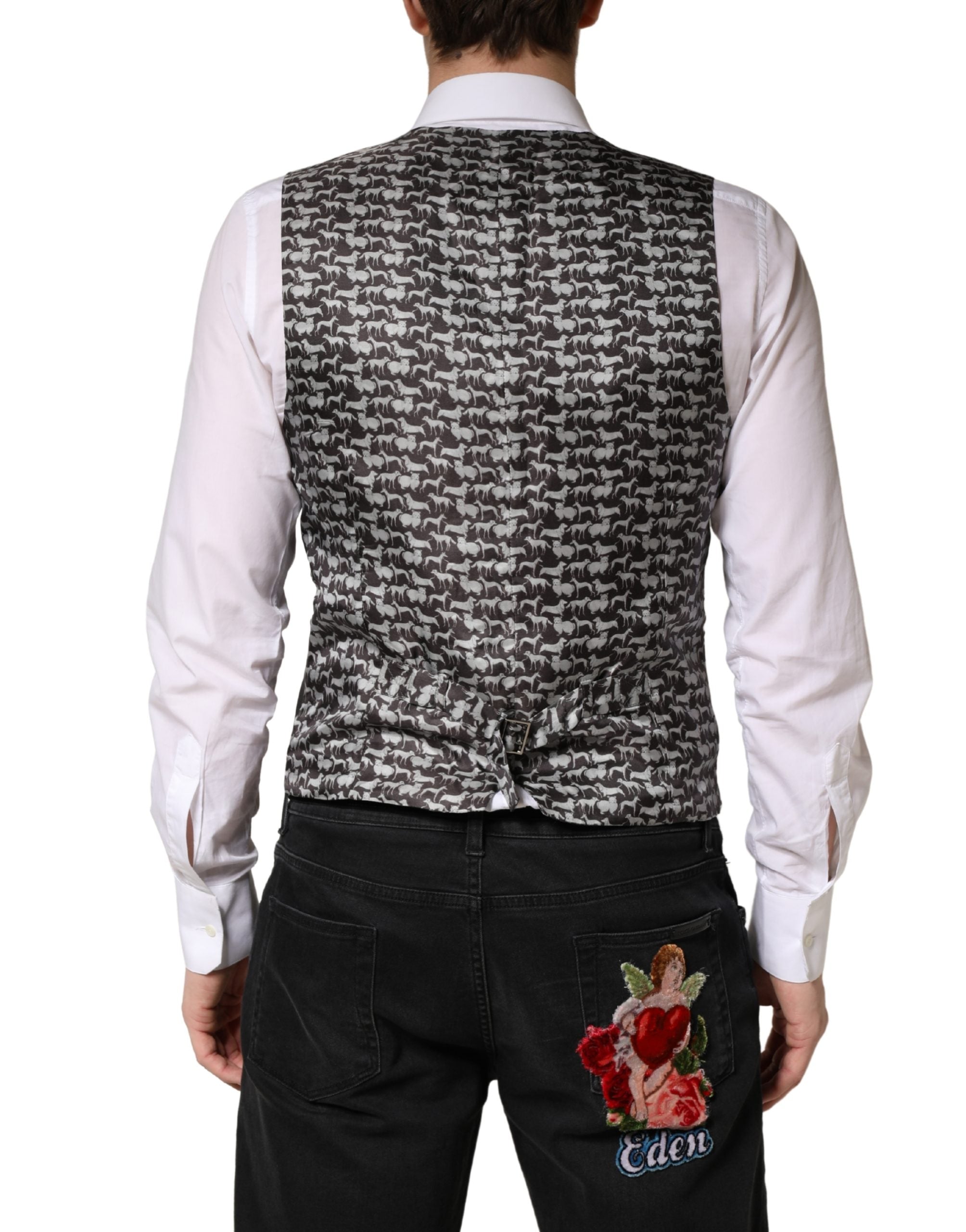 Dolce & Gabbana Black Wool Vest for Men, Formal-4