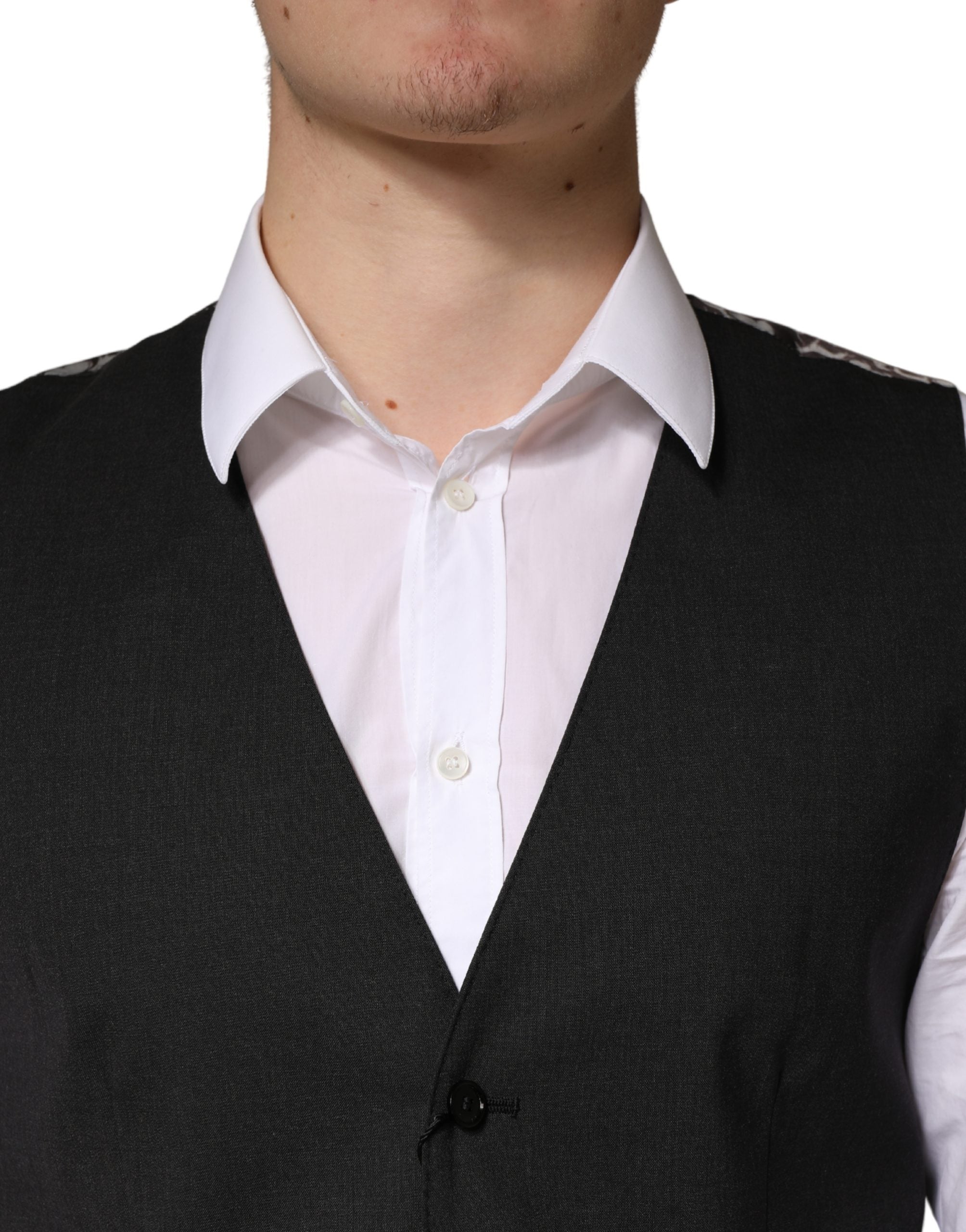 Dolce & Gabbana Black Wool Vest for Men, Formal-5