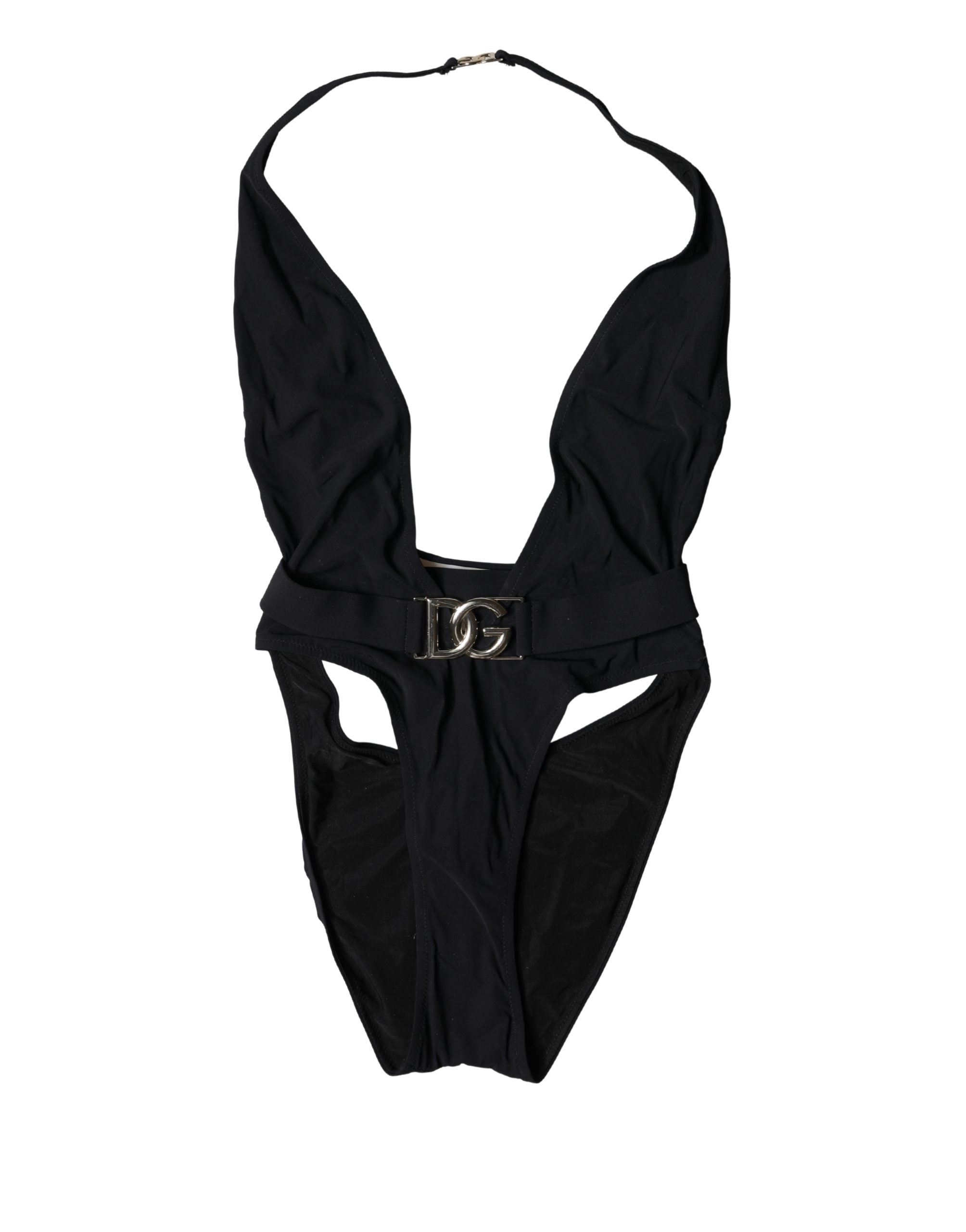 Dolce & Gabbana Schwarzer DG Nylon Badeanzug-2