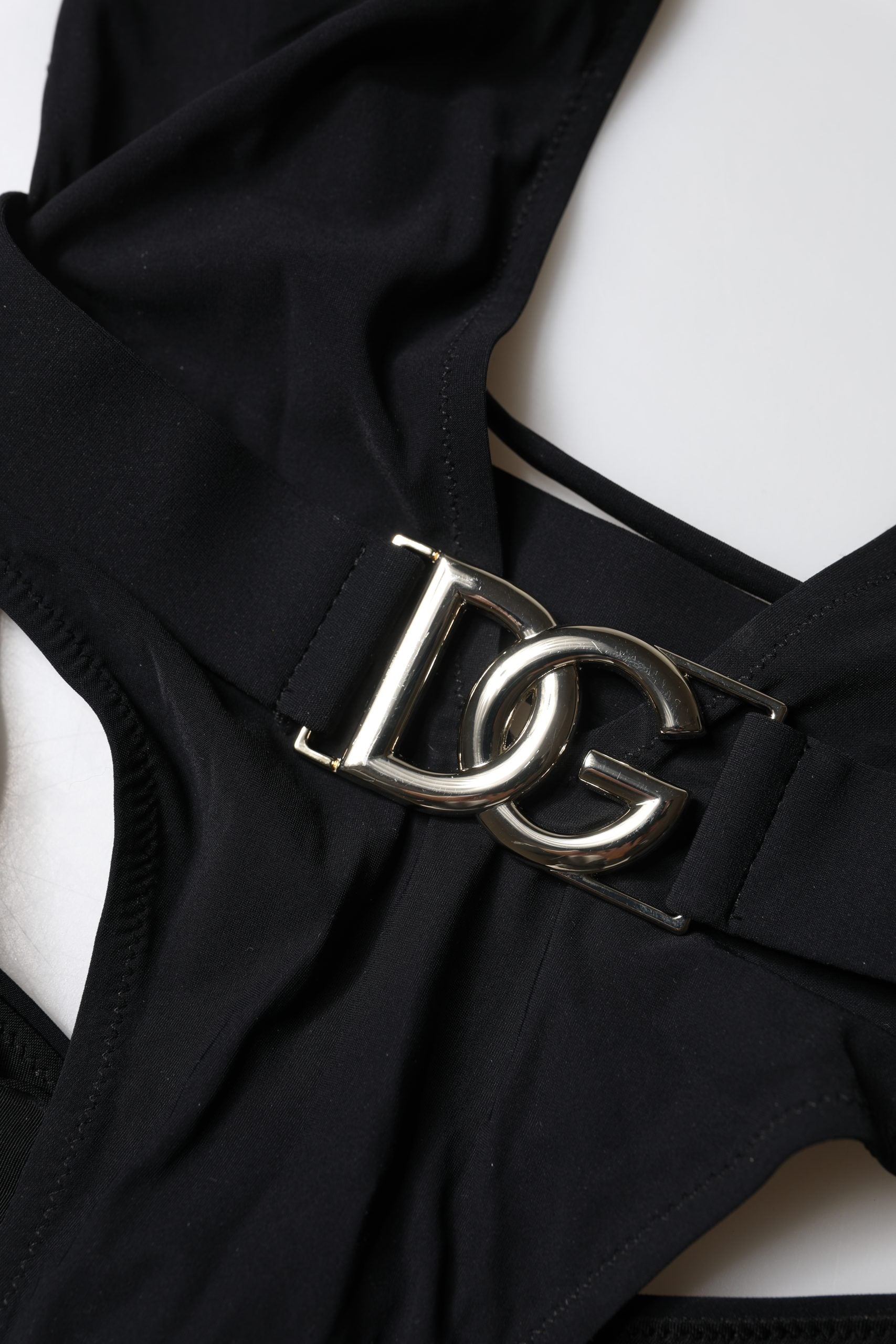 Dolce & Gabbana Schwarzer DG Nylon Badeanzug-3