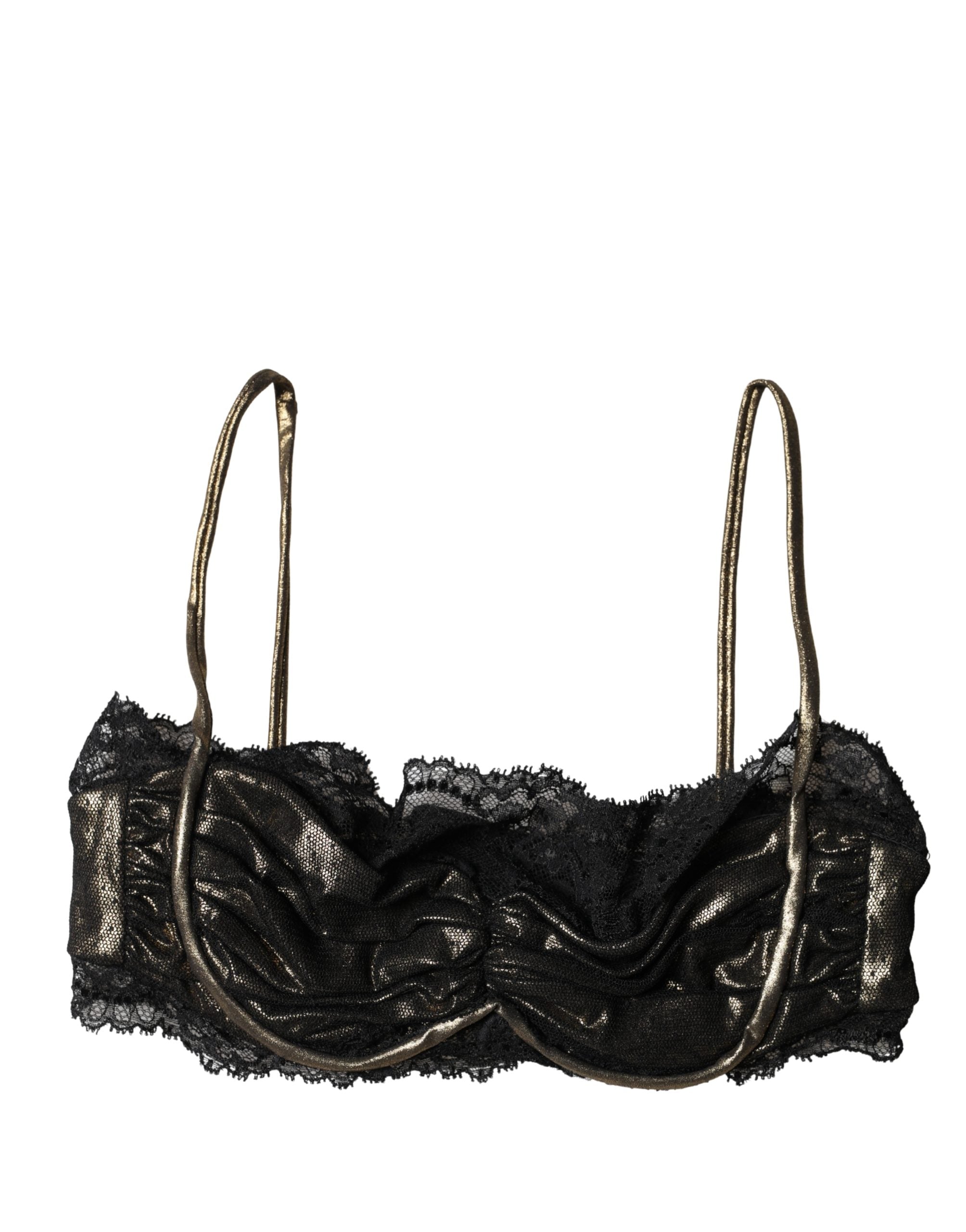 Dolce & Gabbana Black Silk Balconette Underwired Bra-1