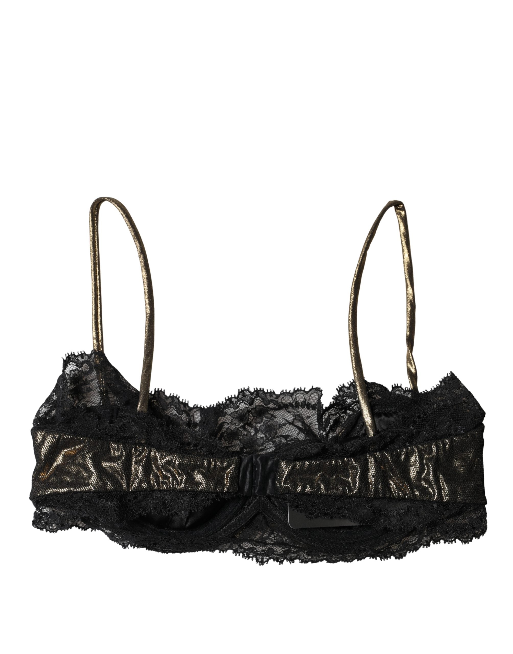 Dolce & Gabbana Black Silk Balconette Underwired Bra-4