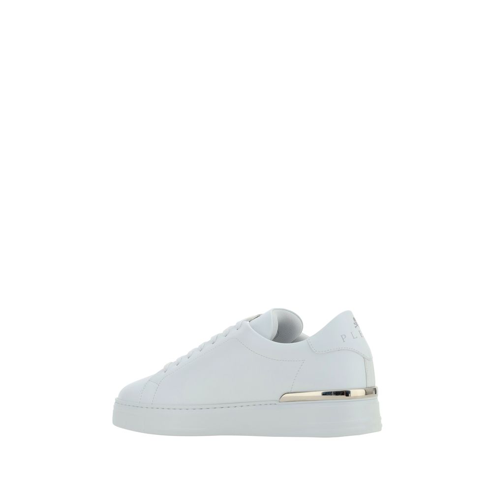 Philipp Plein White Bos Taurus Calfskin Low-Top Sneakers-3