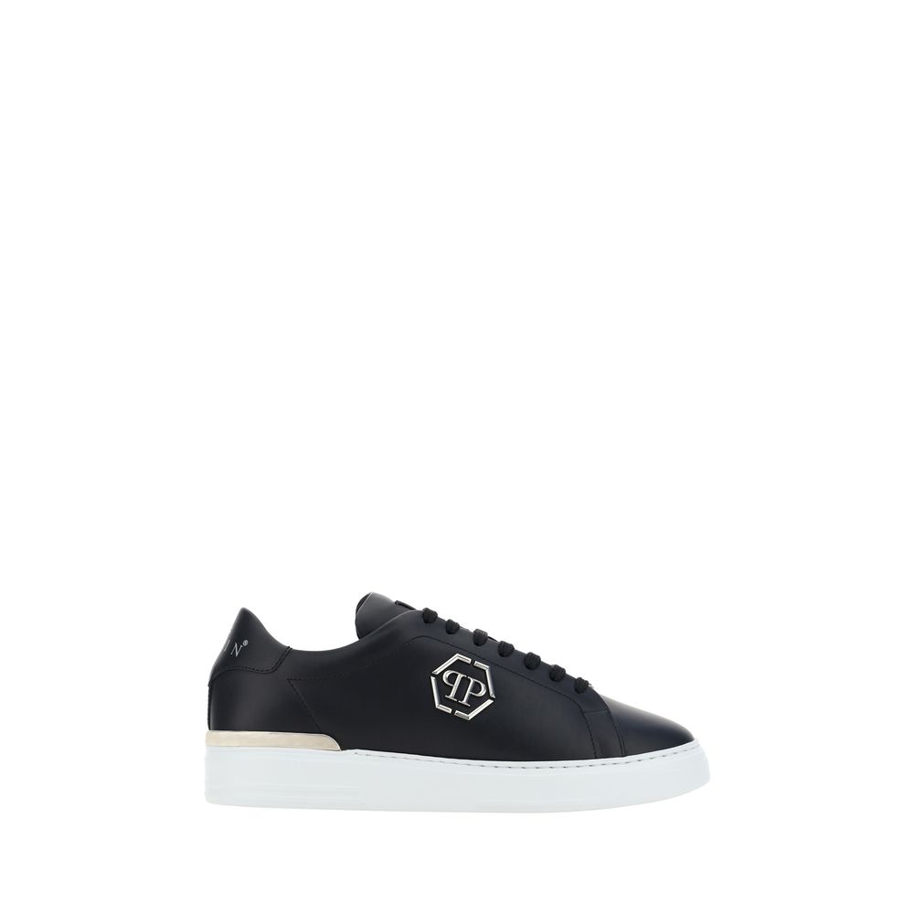 Philipp Plein Black Bos Taurus Calfskin Low-Top Sneakers-1