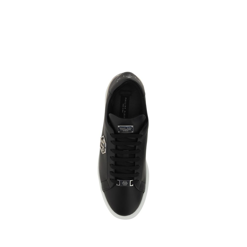 Philipp Plein Black Bos Taurus Calfskin Low-Top Sneakers-4