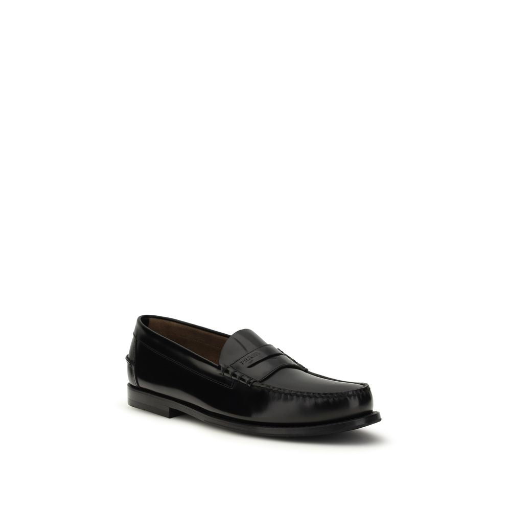 Prada Black Bos Taurus Calfskin Slip-On Loafers-2