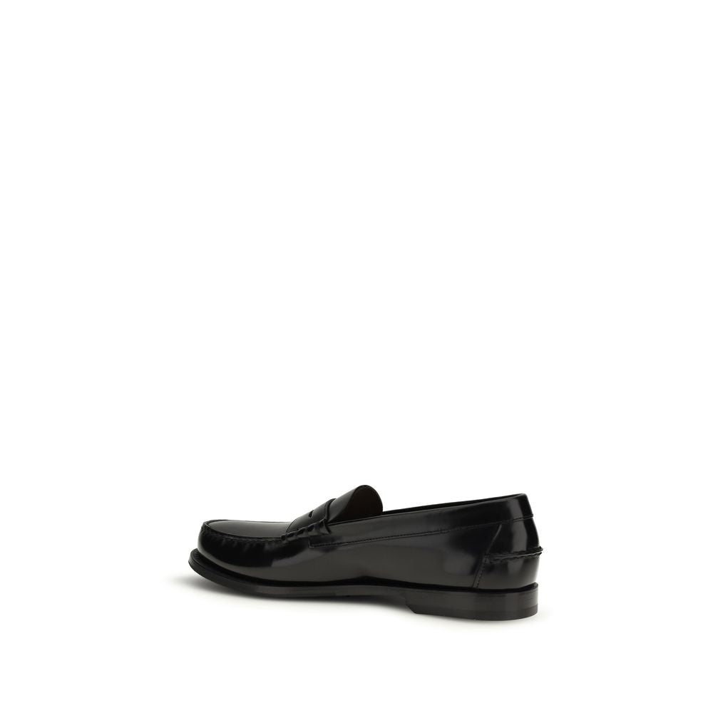 Prada Black Bos Taurus Calfskin Slip-On Loafers-3
