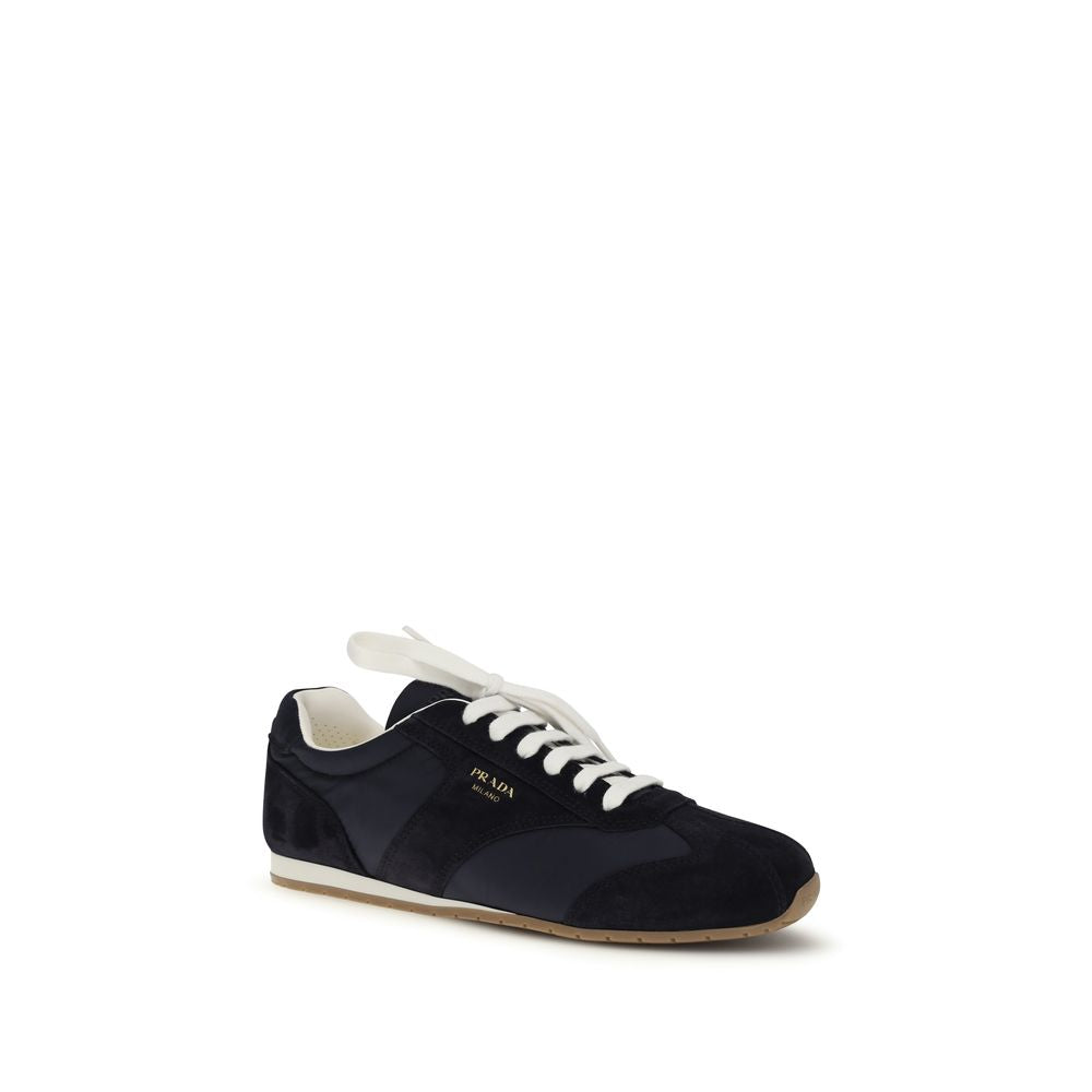 Prada Blaue Kalbsleder Bos Taurus Low-Top-Sneaker-2