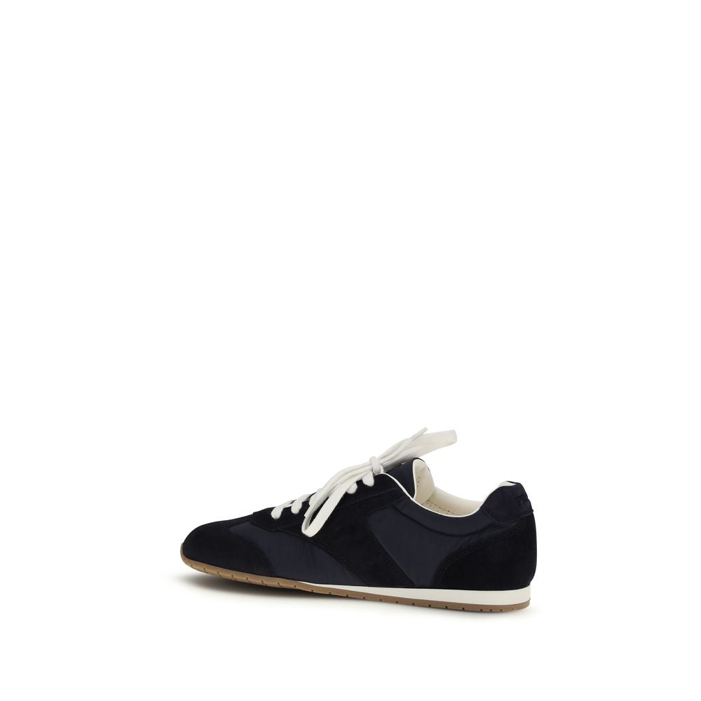 Prada Blaue Kalbsleder Bos Taurus Low-Top-Sneaker-3