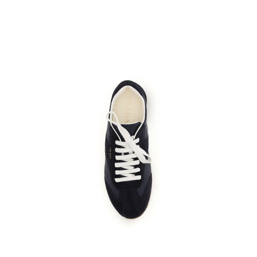 Prada Blaue Kalbsleder Bos Taurus Low-Top-Sneaker-4
