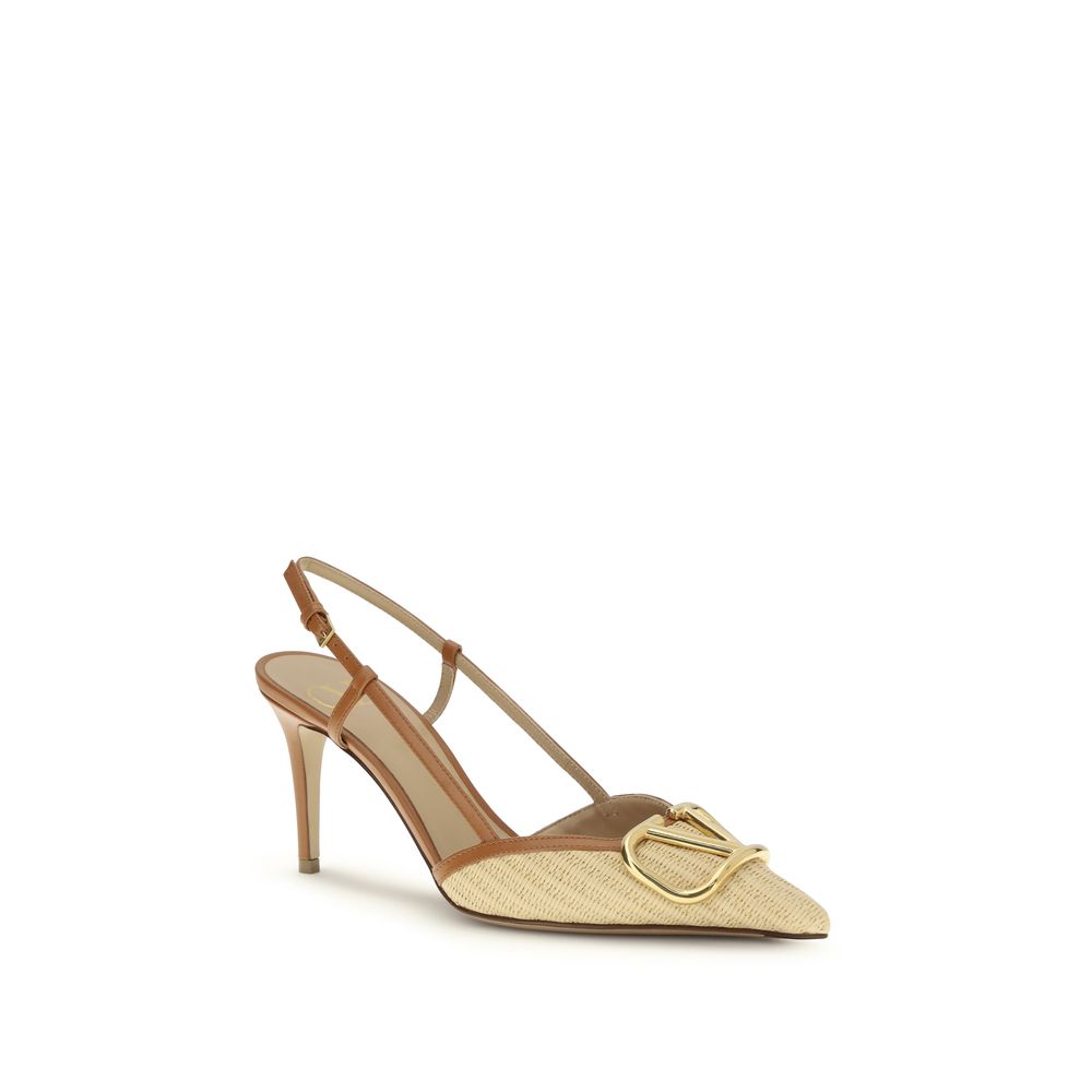 Valentino Garavani Beige Calf Leather Bos Taurus High Heel Pumps-2