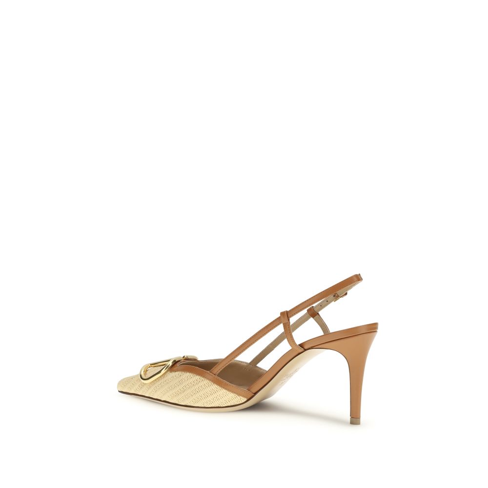 Valentino Garavani Beige Calf Leather Bos Taurus High Heel Pumps-3