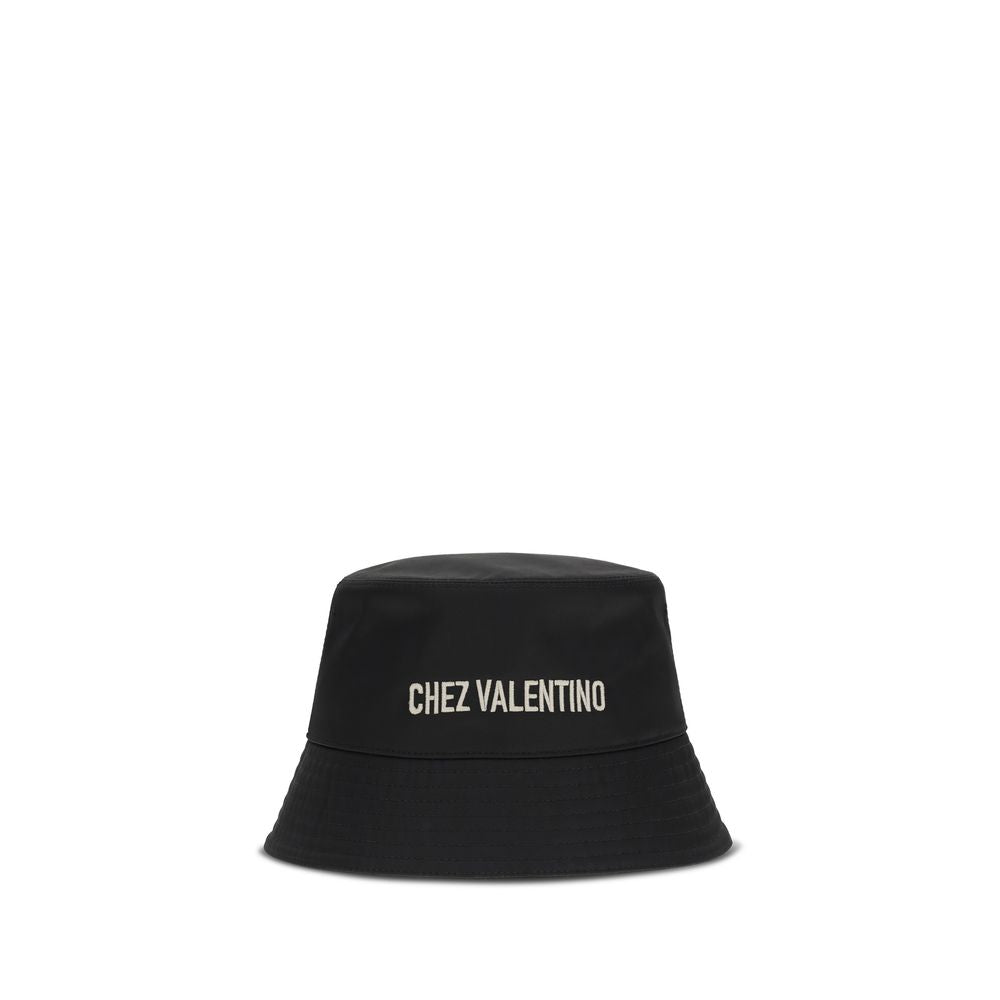 Valentino Garavani Black Cotton Bucket Hat-1