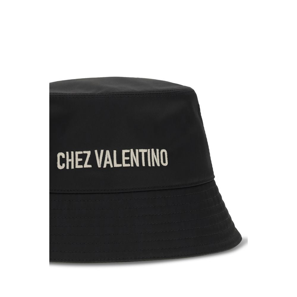 Valentino Garavani Black Cotton Bucket Hat-3