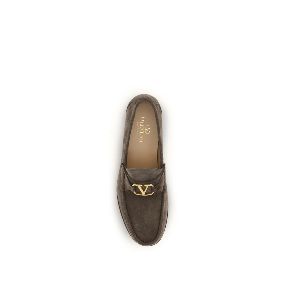 Valentino Garavani Braune Kalbsleder Bos Taurus Loafer zum Hineinschlüpfen-4