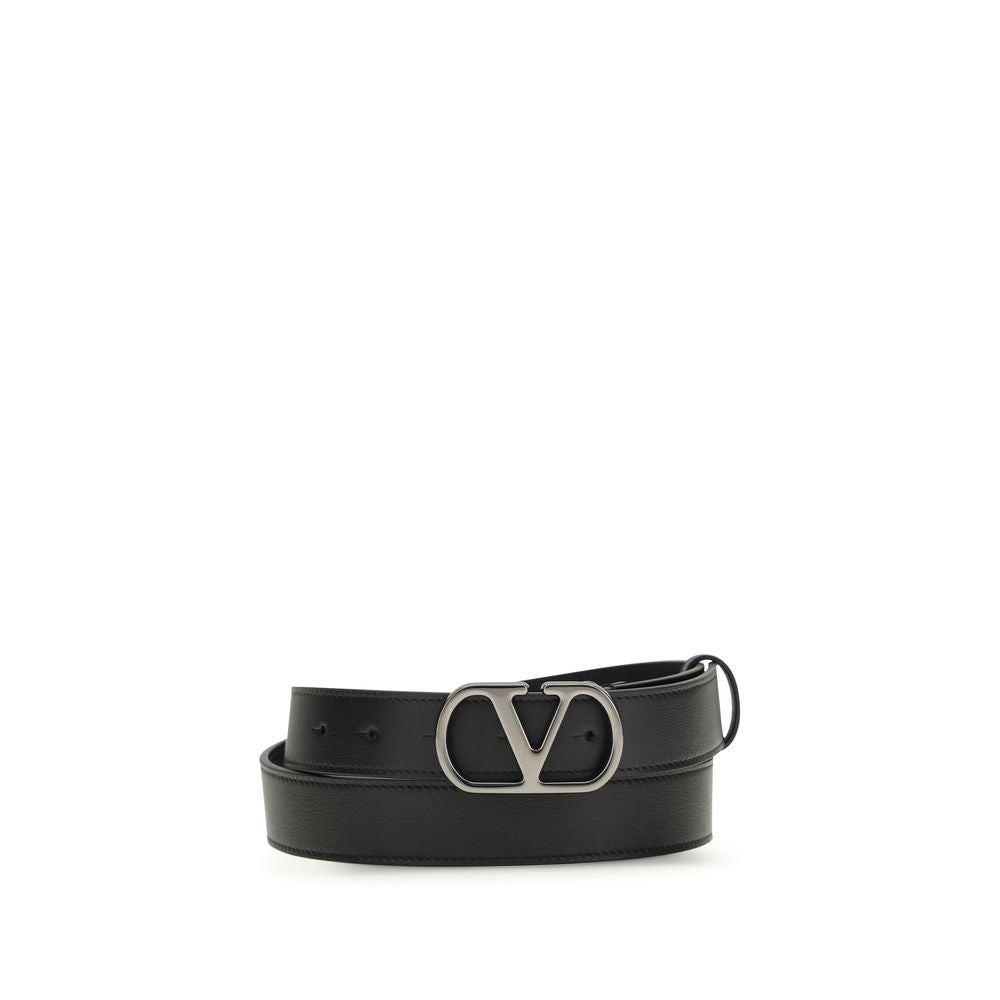 Valentino Garavani Black Calfskin Bos Taurus Regular Belt-1