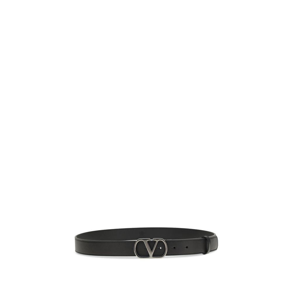 Valentino Garavani Black Calfskin Bos Taurus Regular Belt-2