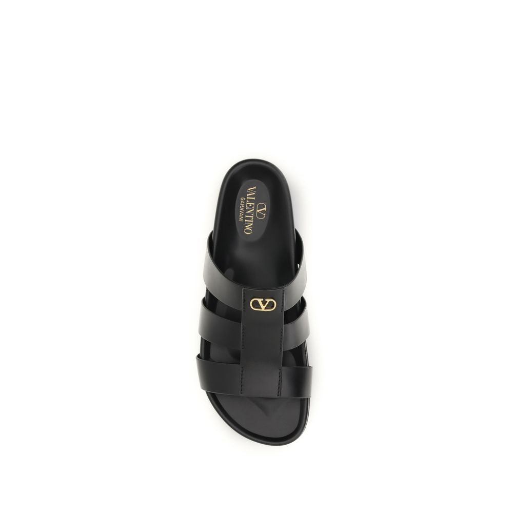 Valentino Garavani Black Bos Taurus Calf Leather Sandals-4