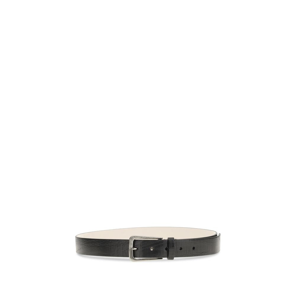 Brunello Cucinelli Schwarzer Kalbsleder Bos Taurus Regular Gürtel-2
