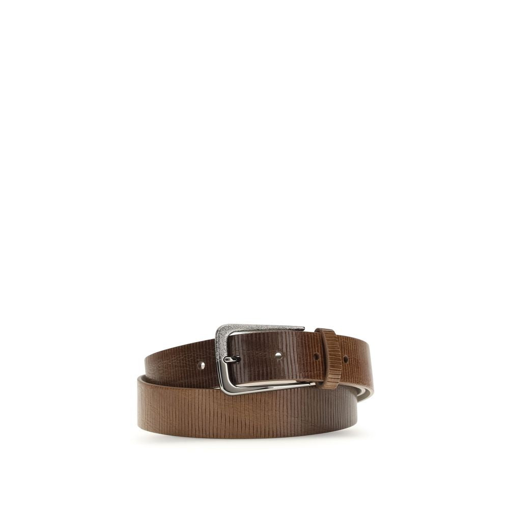 Brunello Cucinelli Brauner Kalbsleder Bos Taurus Regular Gürtel-1