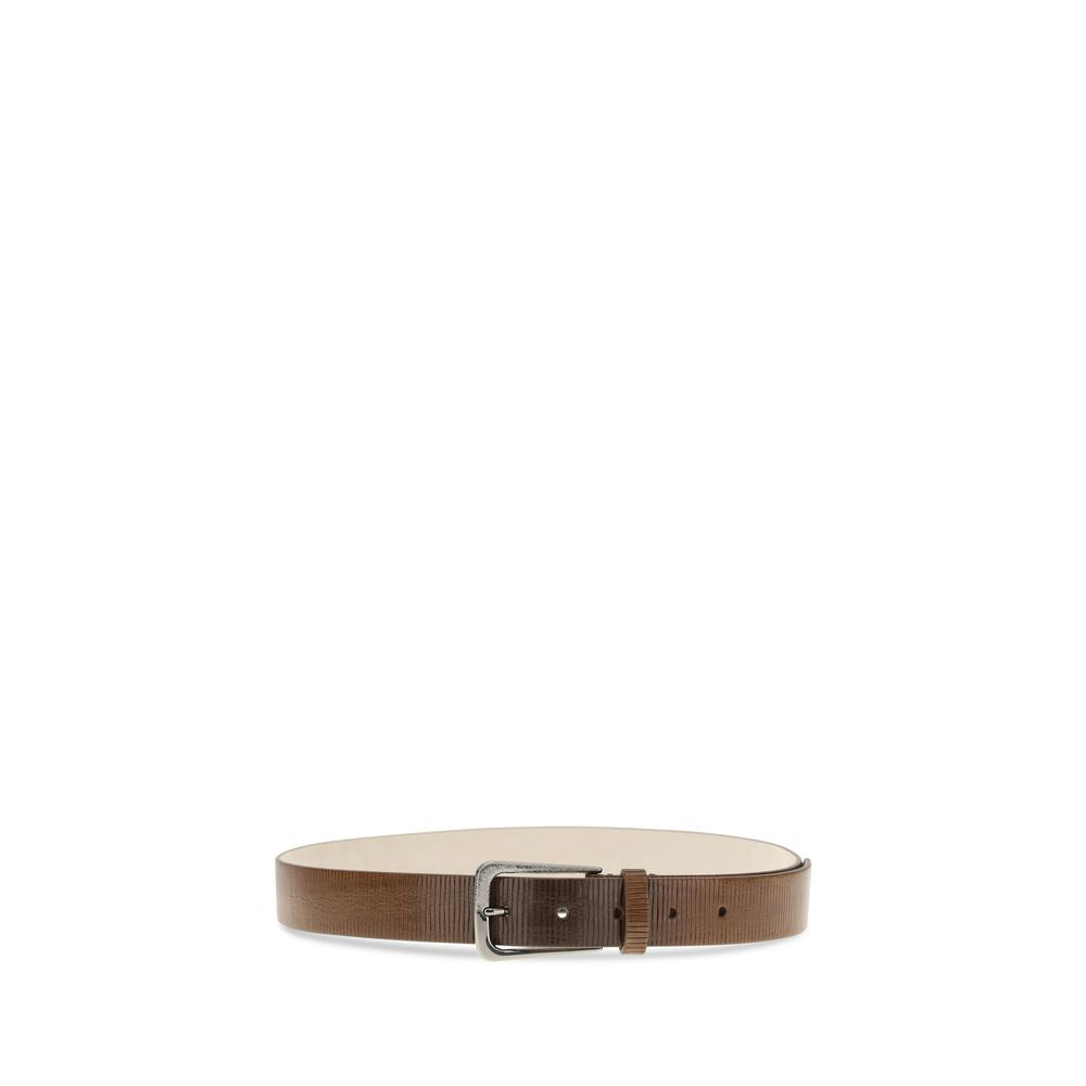 Brunello Cucinelli Brauner Kalbsleder Bos Taurus Regular Gürtel-2