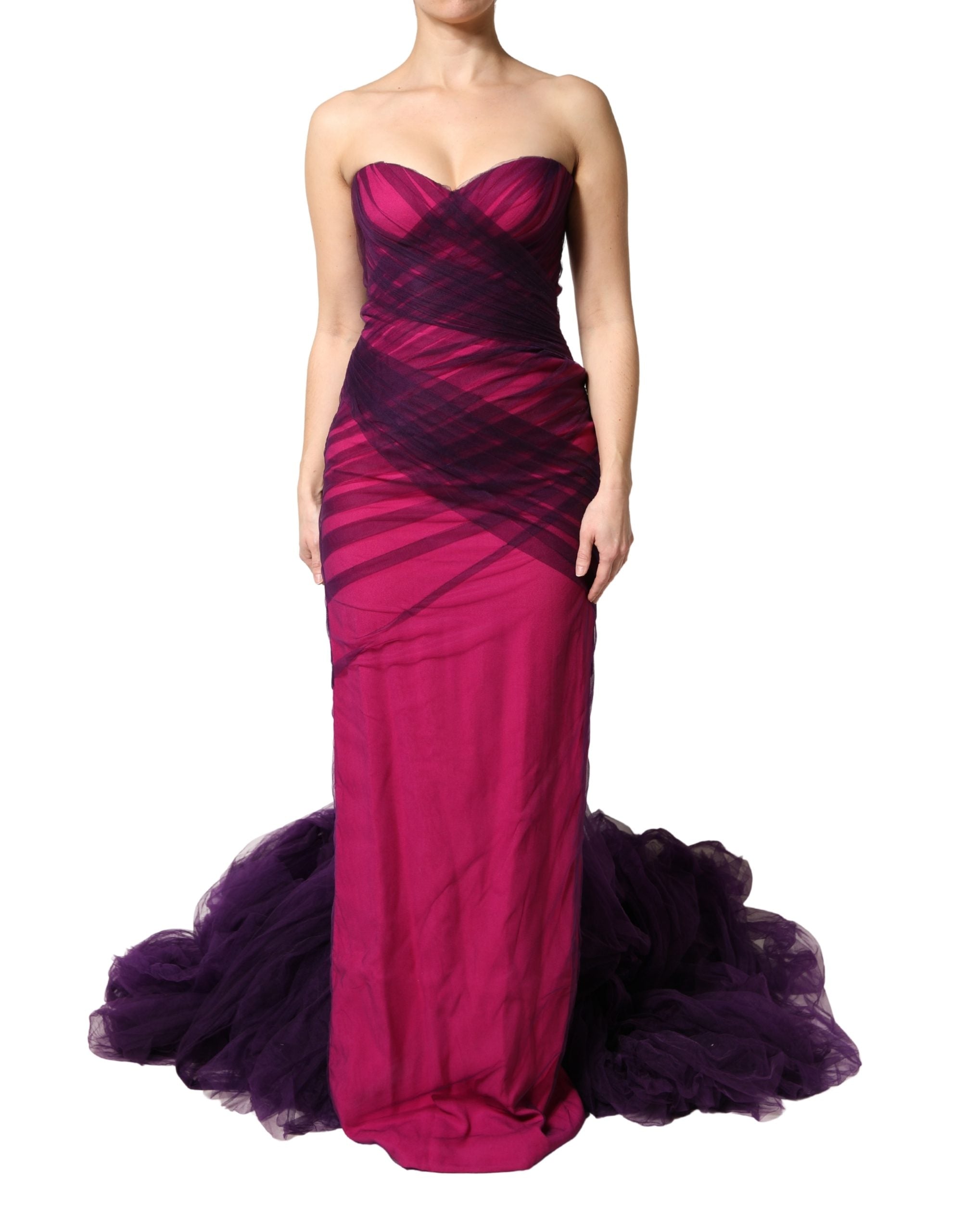 Dolce & Gabbana Pink Black Strapless Sheath Mermaid Dress-5
