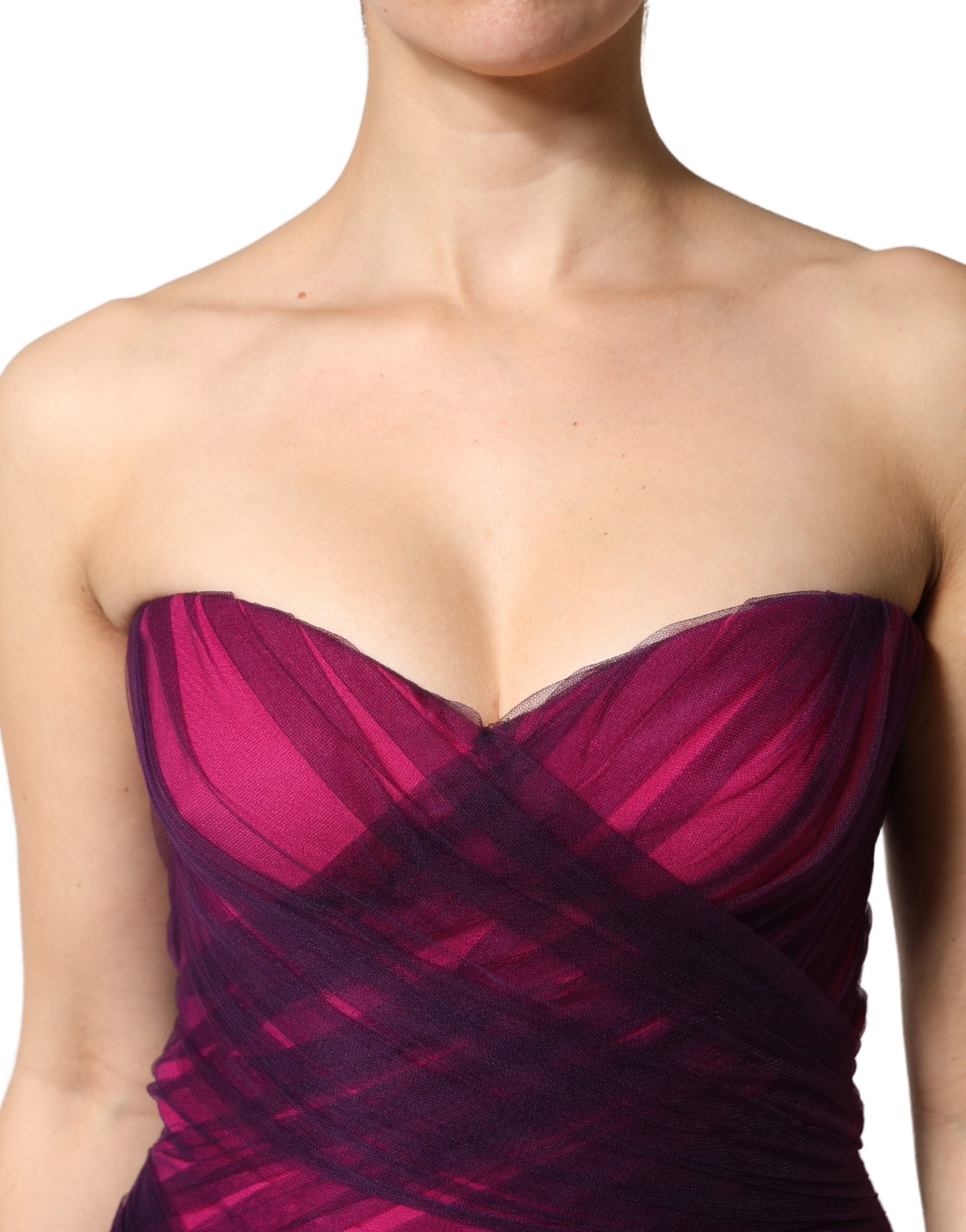 Dolce & Gabbana Pink Black Strapless Sheath Mermaid Dress-6