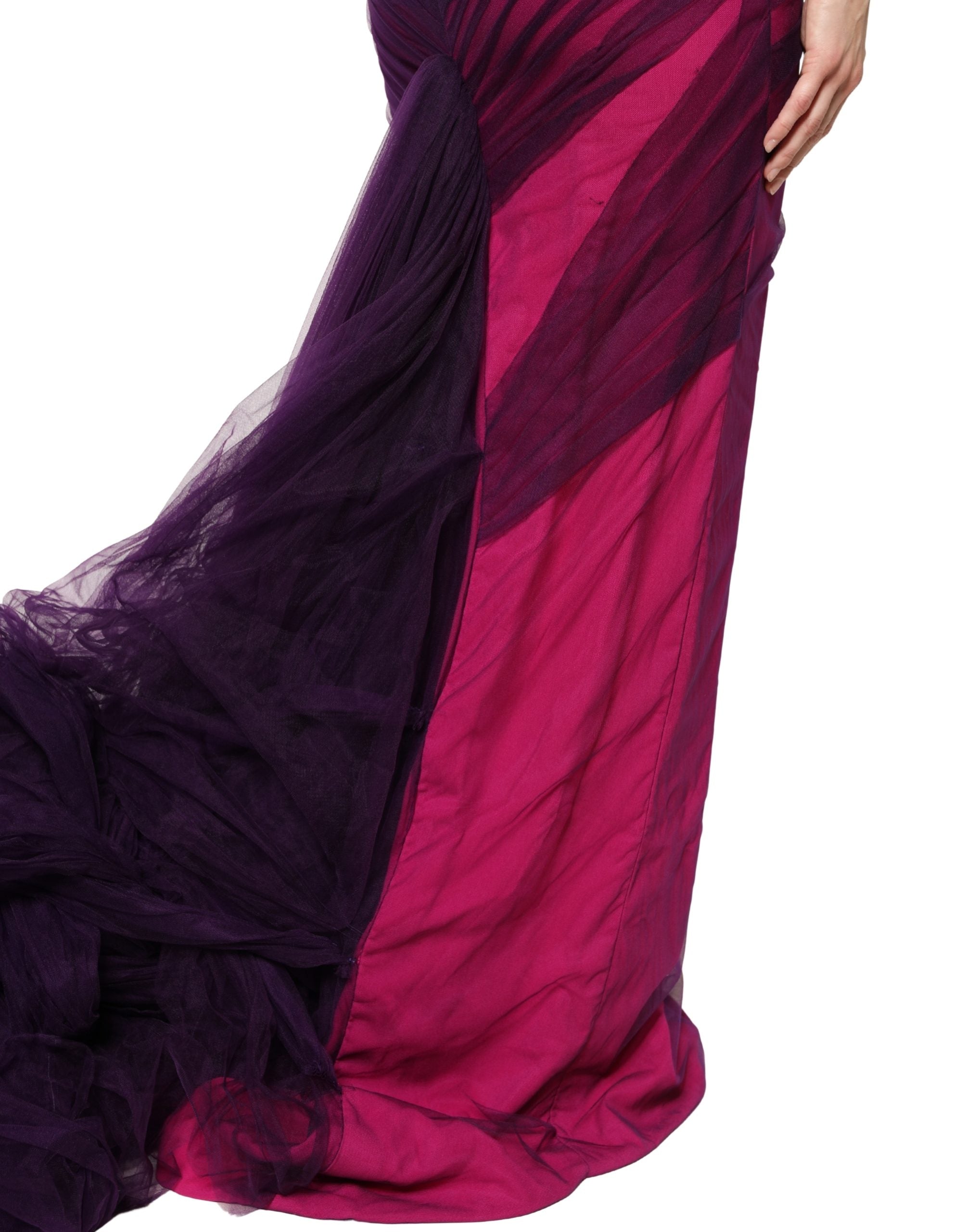 Dolce & Gabbana Pink Black Strapless Sheath Mermaid Dress-8