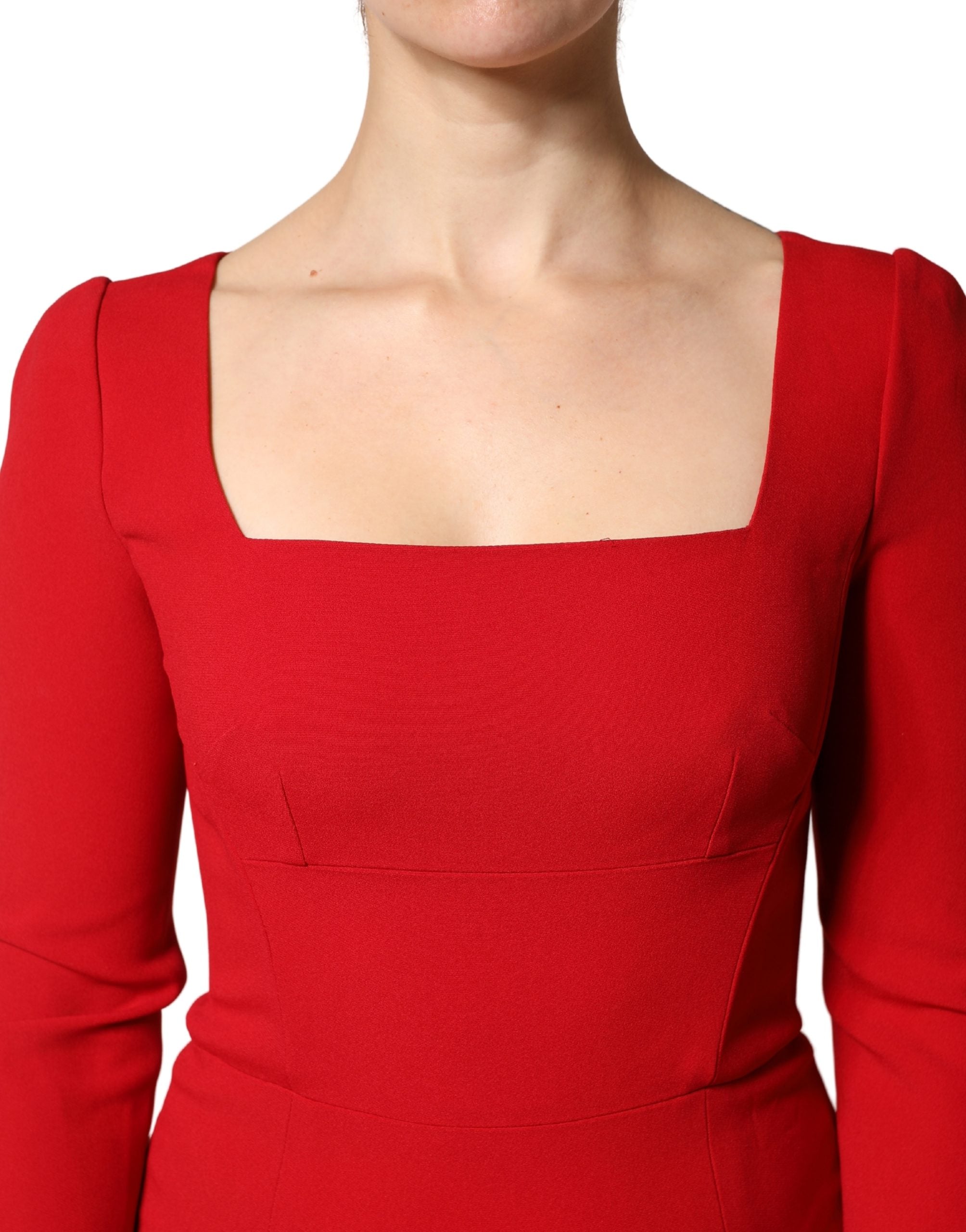 Dolce & Gabbana Red Viscose Mermaid Style Sheath Dress-5