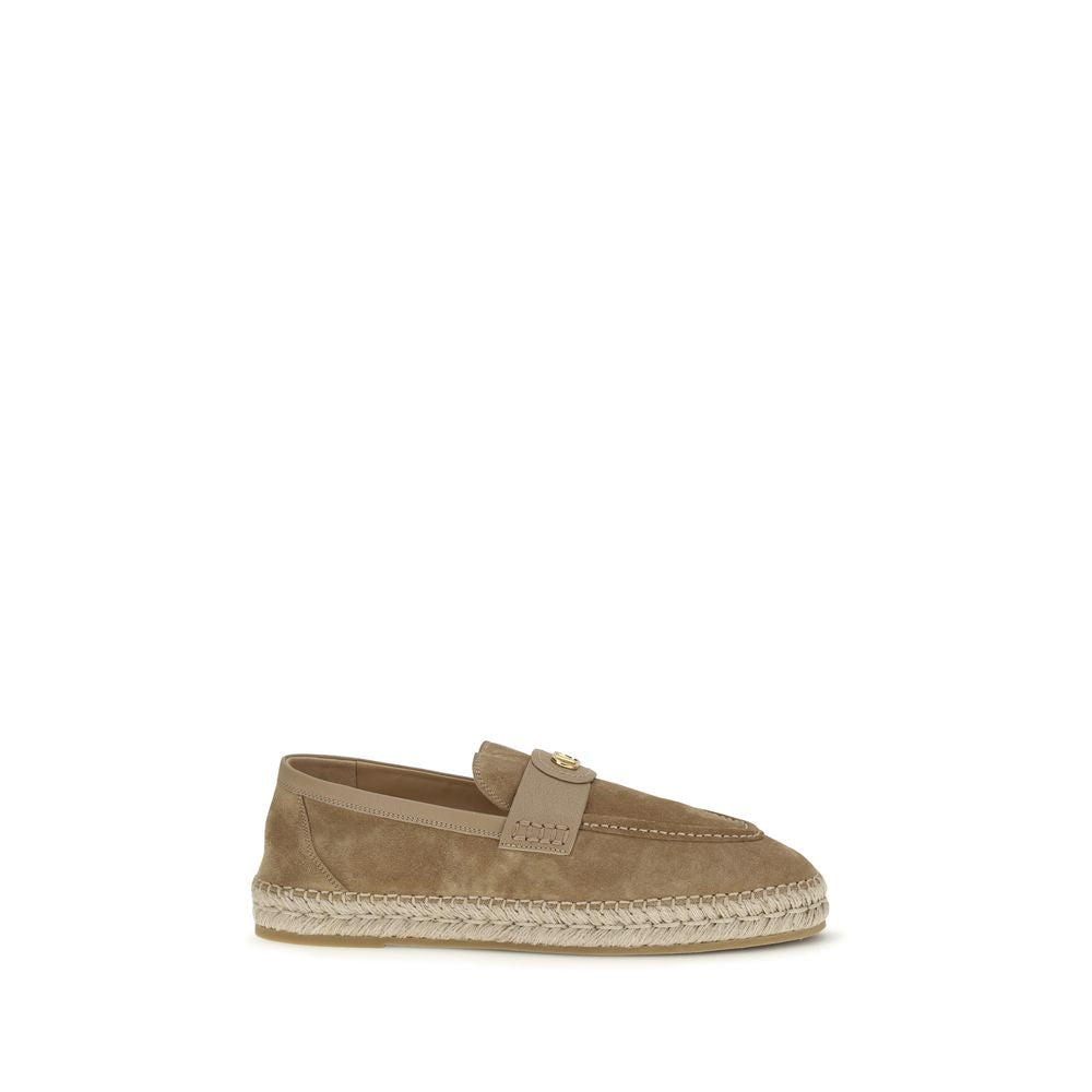 Valentino Garavani Beige Calfskin Bos Taurus Espadrilles-1