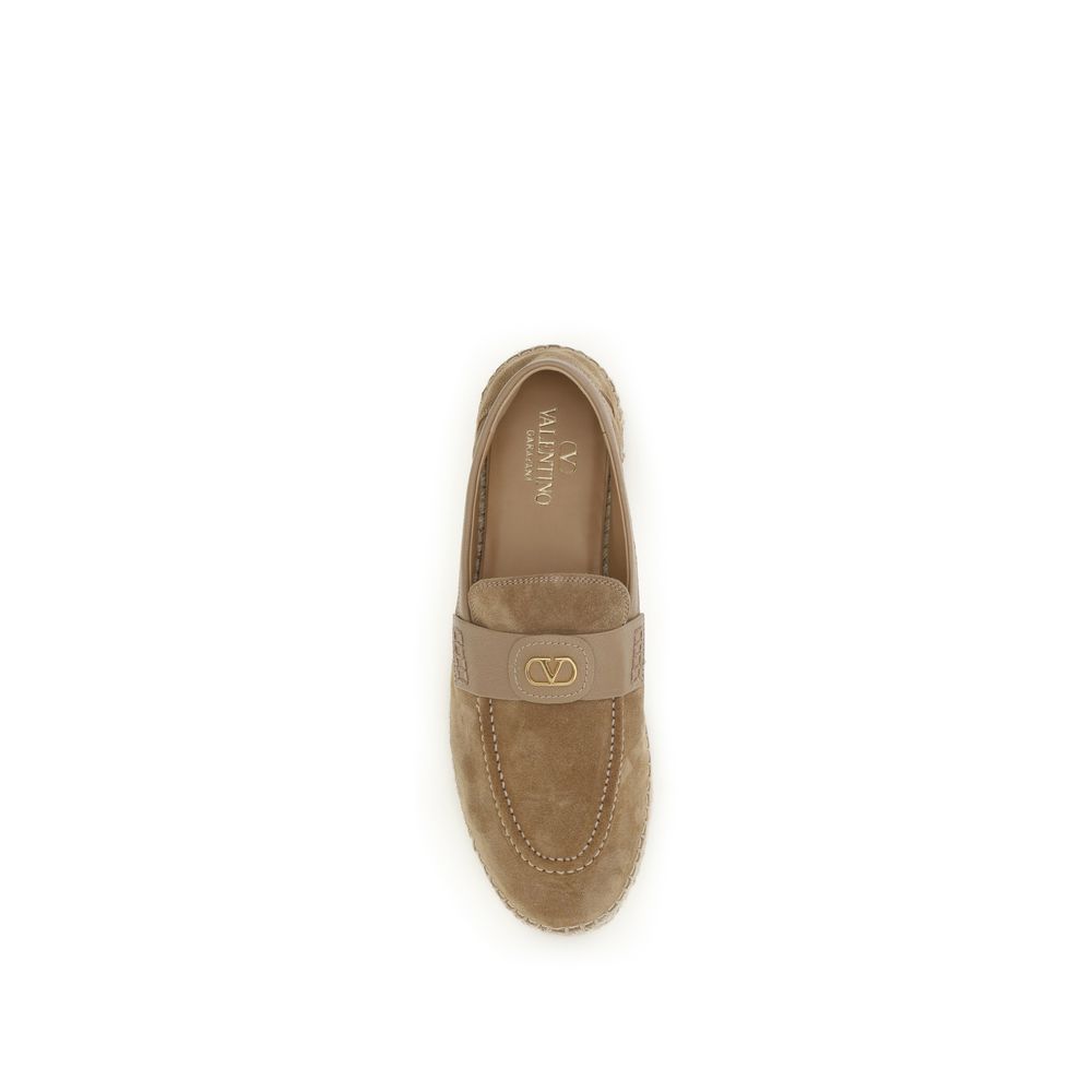 Valentino Garavani Beige Calfskin Bos Taurus Espadrilles-4